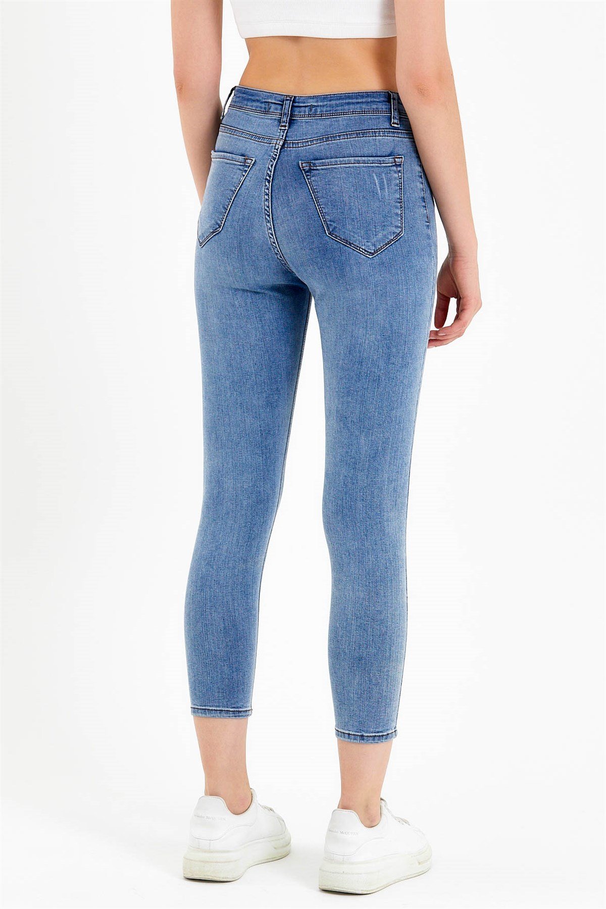 Mavi Yüksek Bel Skinny Fit Jean Pantolon