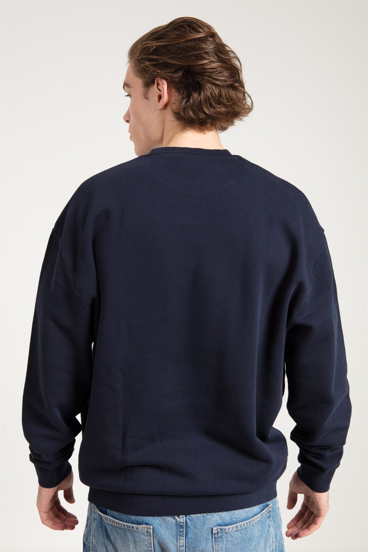 Acid Washed Sweatshirt in Navy Blue