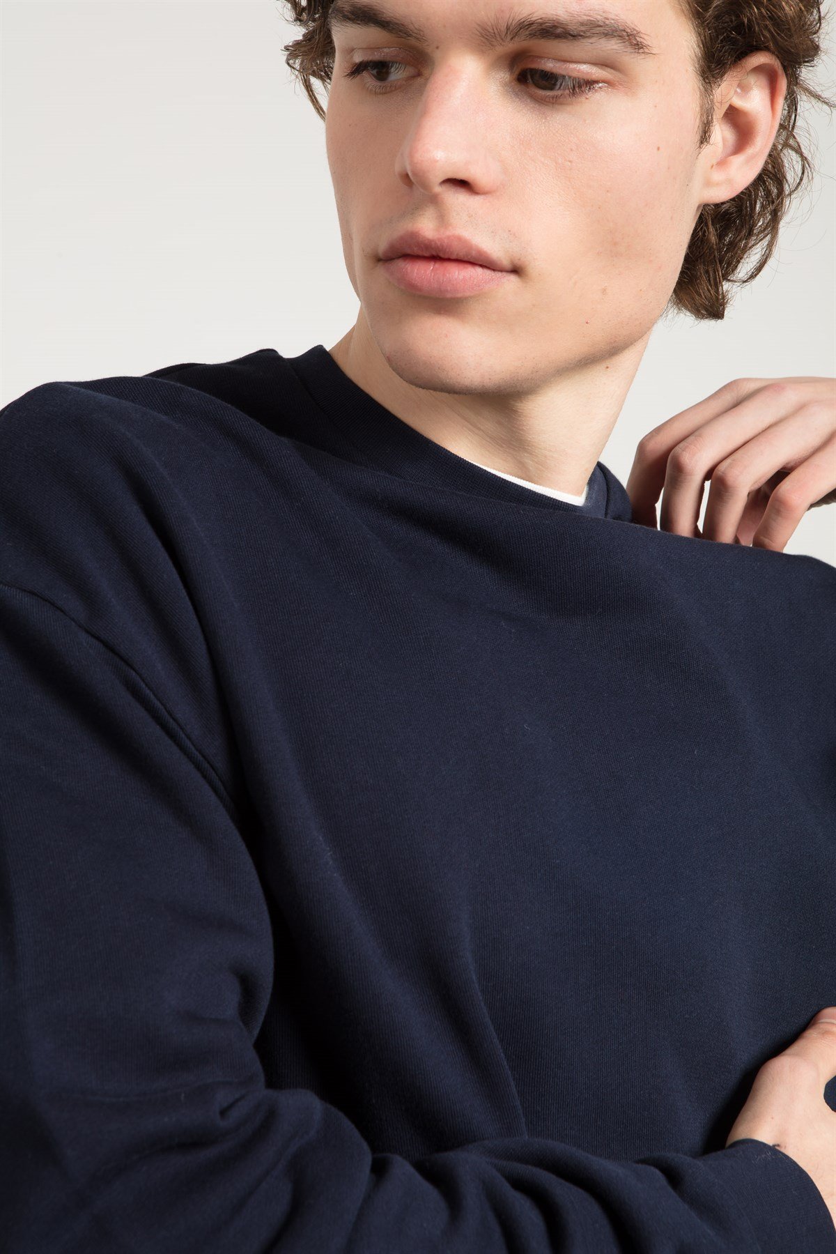 Acid Washed Sweatshirt in Navy Blue