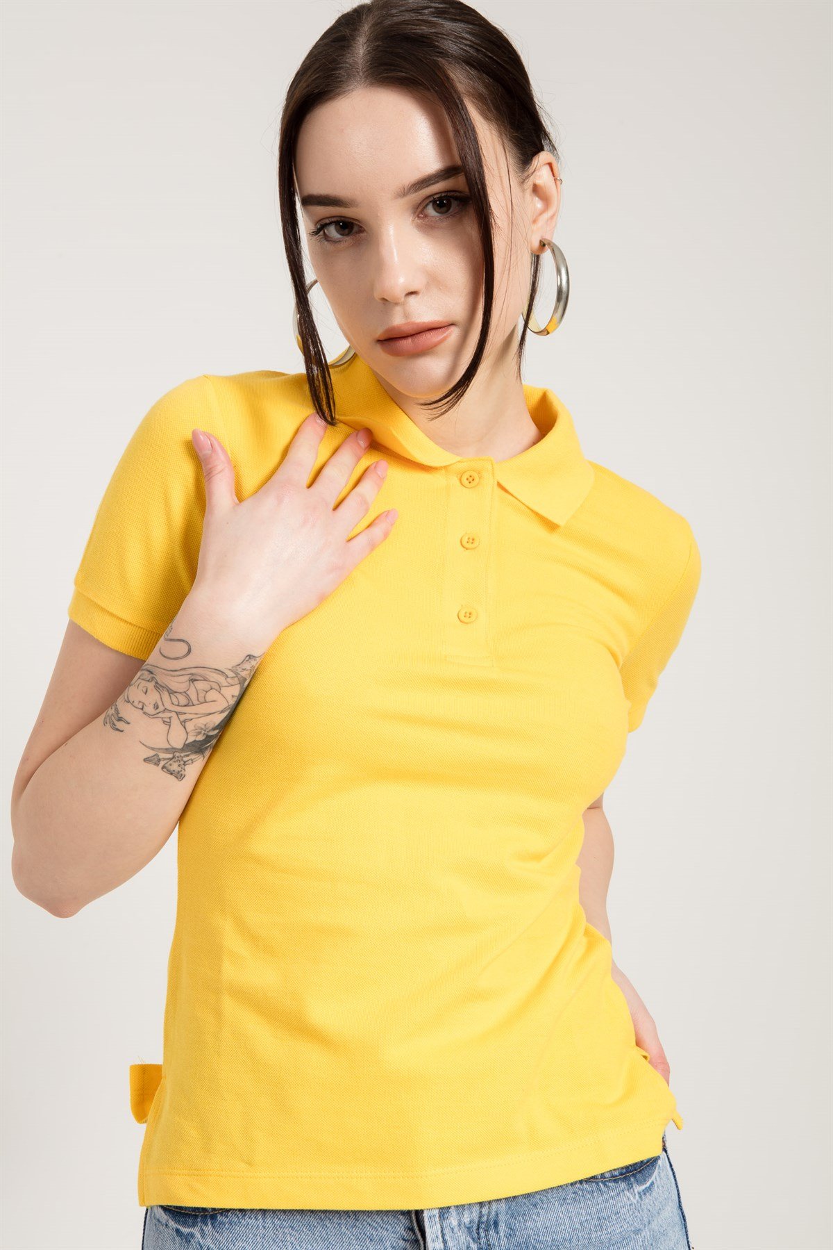 Slim Fit Classic Polo Collared T-shirt in Yellow