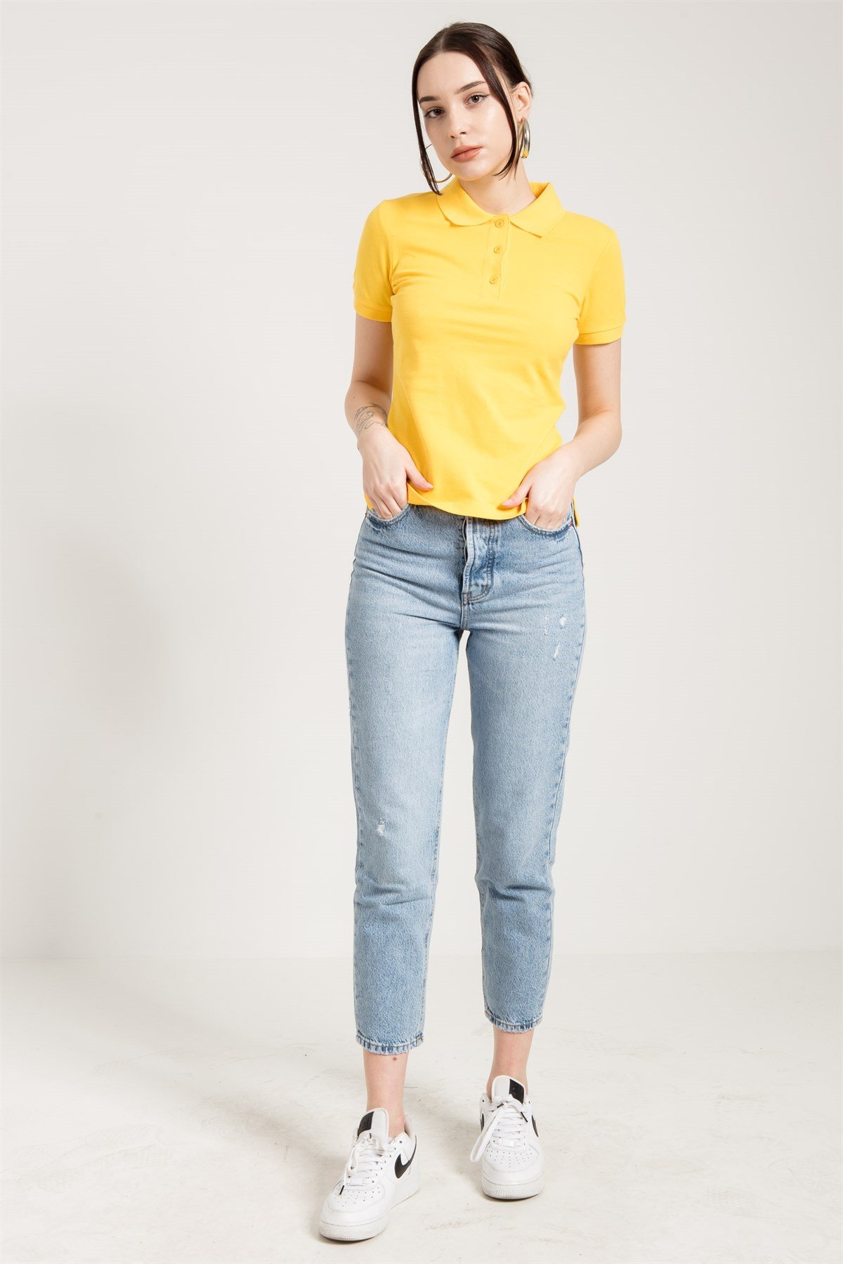 Slim Fit Classic Polo Collared T-shirt in Yellow