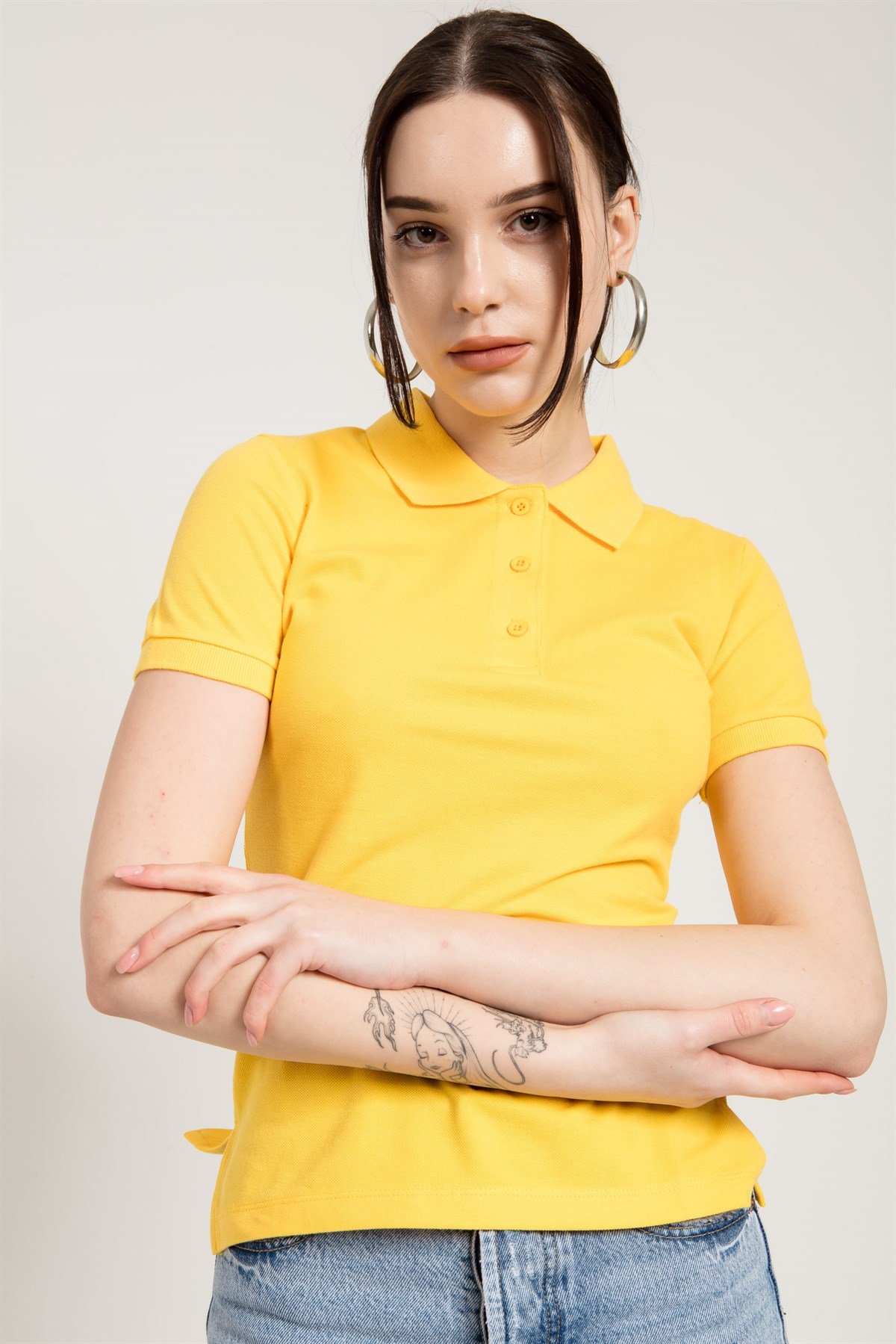 Slim Fit Classic Polo Collared T-shirt in Yellow