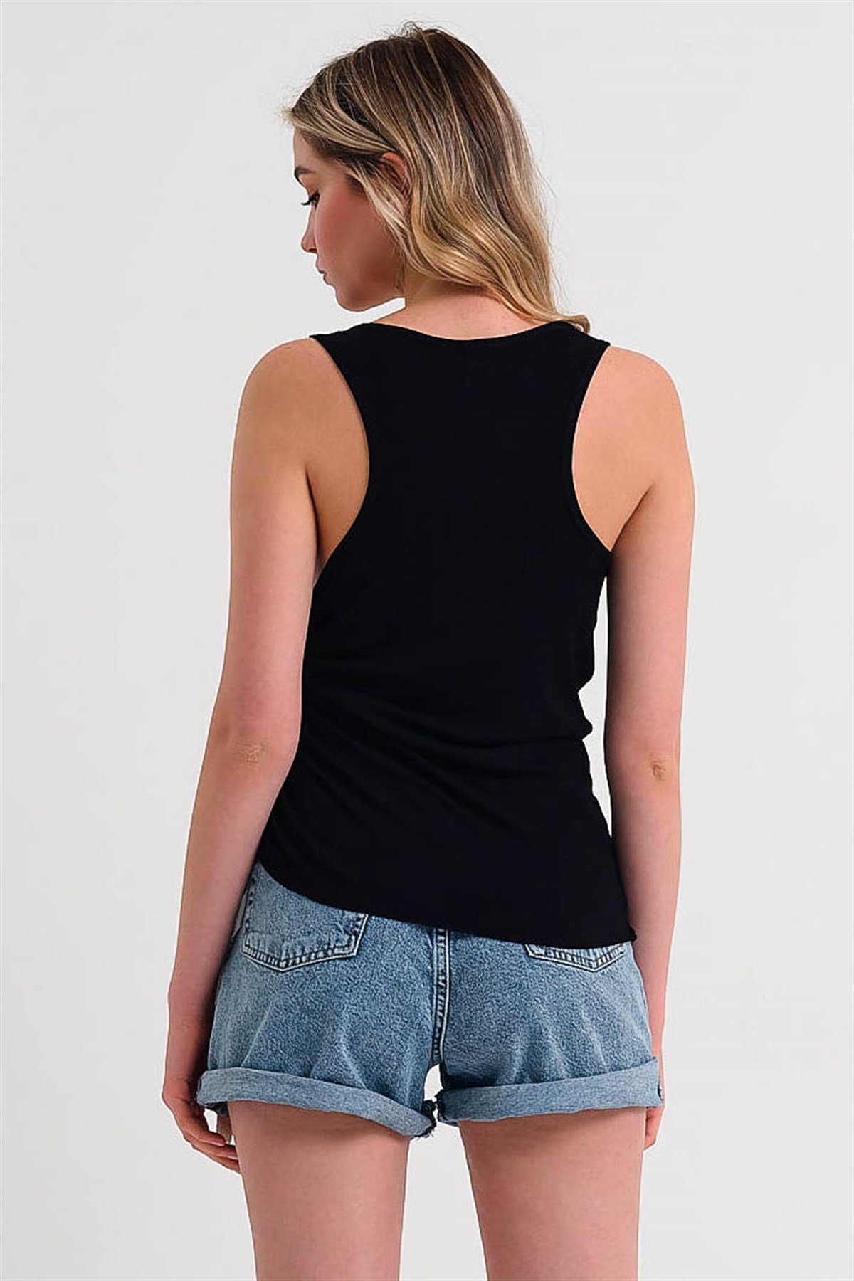 Asymmetic Cut Vest in Black