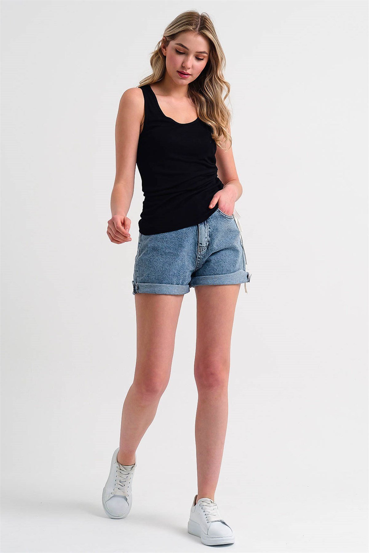 Asymmetic Cut Vest in Black