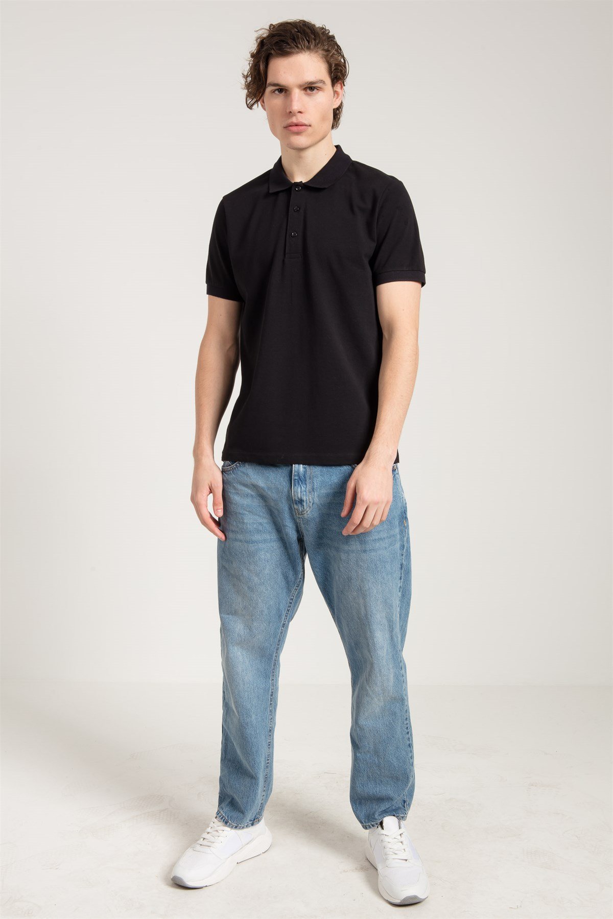 Siyah Erkek Polo Yaka T-shirt