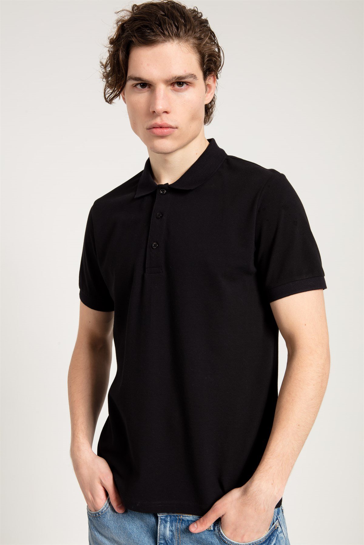 Siyah Erkek Polo Yaka T-shirt