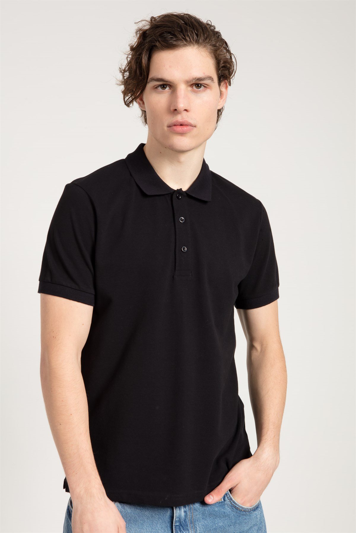 Siyah Erkek Polo Yaka T-shirt