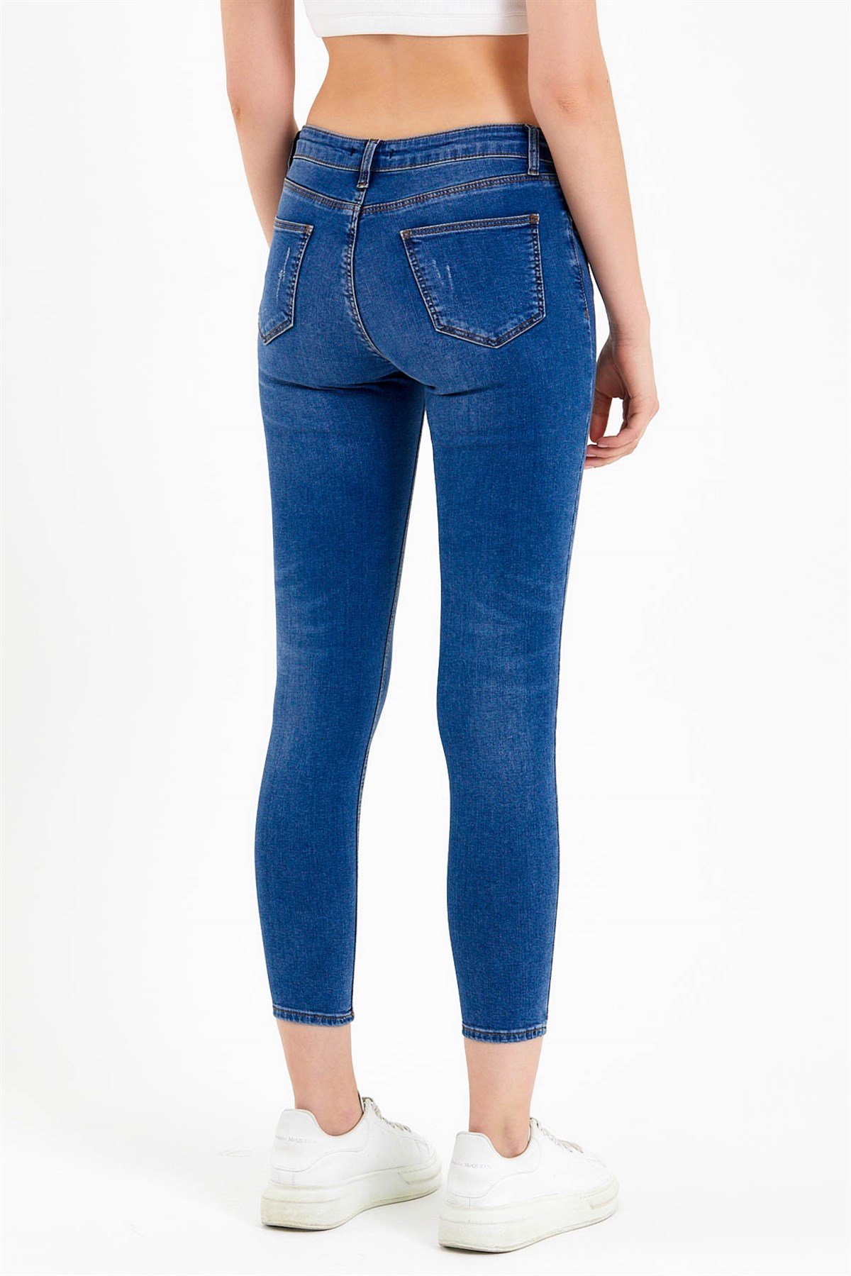 Regular Waist Skinny Fit Jeans in Blue