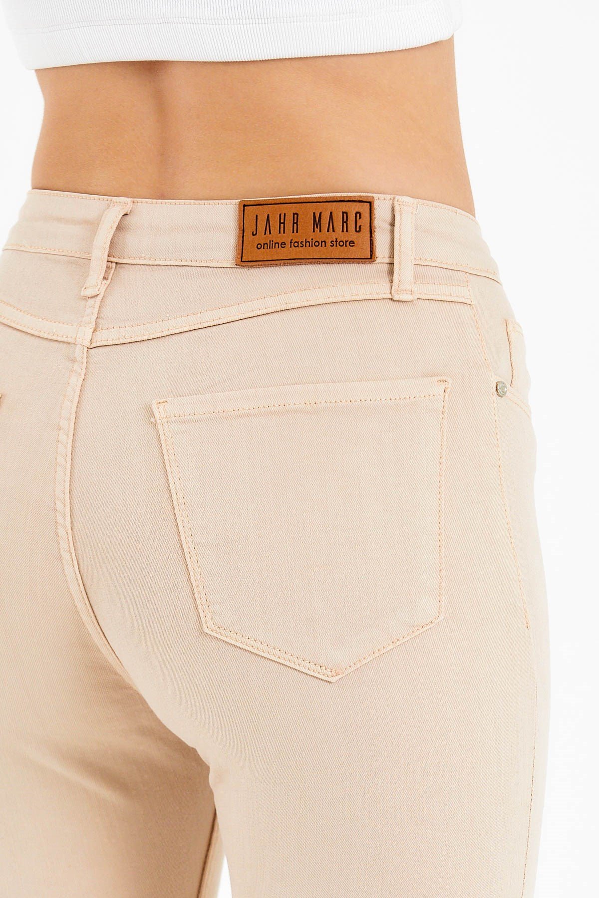 High Waisted Super Skinny Fit Jeans in Beige