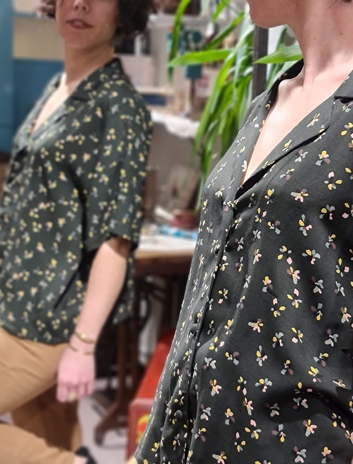 Flor Crop Top Gömlek