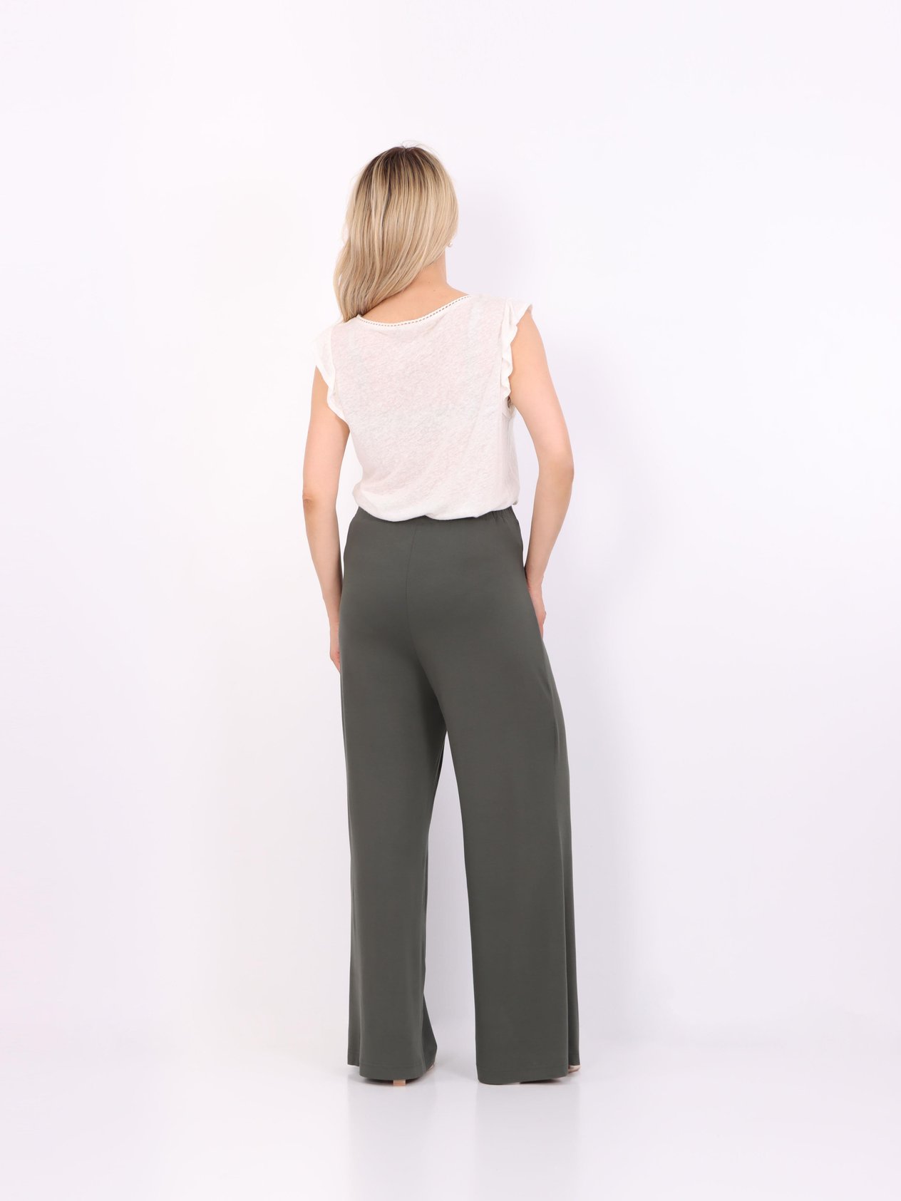 Yırtmaç Detaylı Pantolon (Haki)