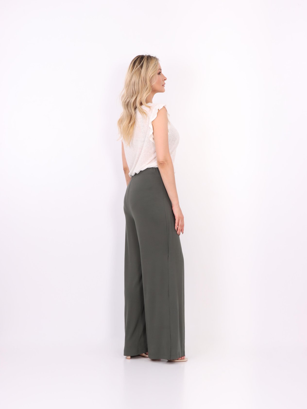 Yırtmaç Detaylı Pantolon (Haki)