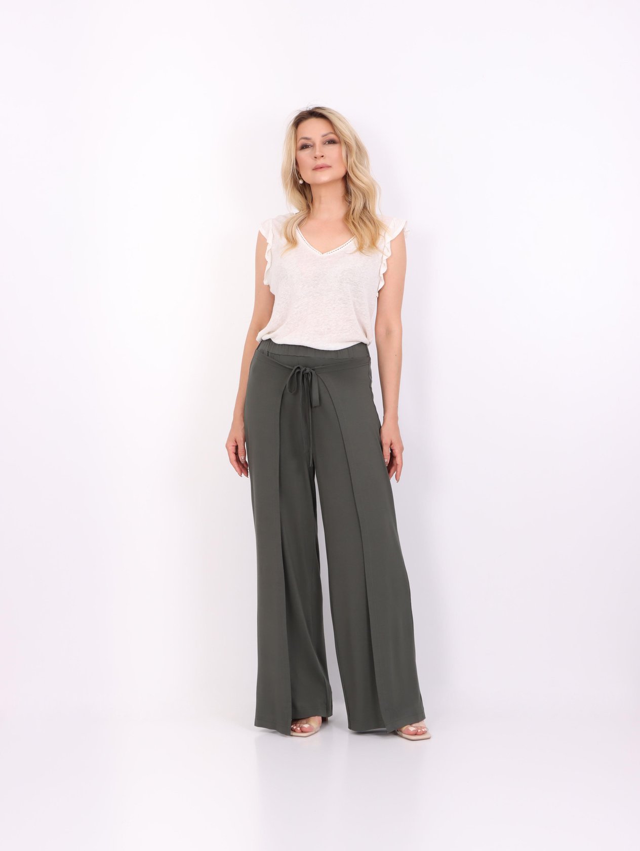 Yırtmaç Detaylı Pantolon (Haki)