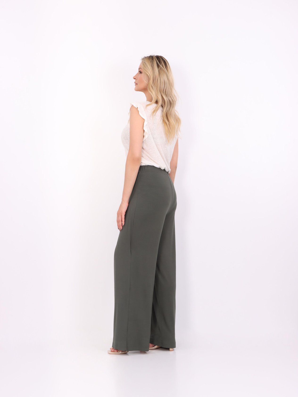 Yırtmaç Detaylı Pantolon (Haki)