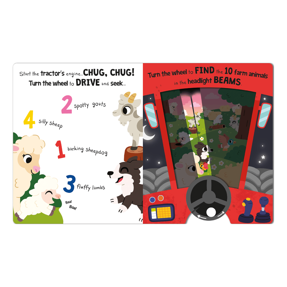 Drive and Seek Farm - A Magic Headlight Book Çocuk Kitapları Uzmanı - Children's Books Expert