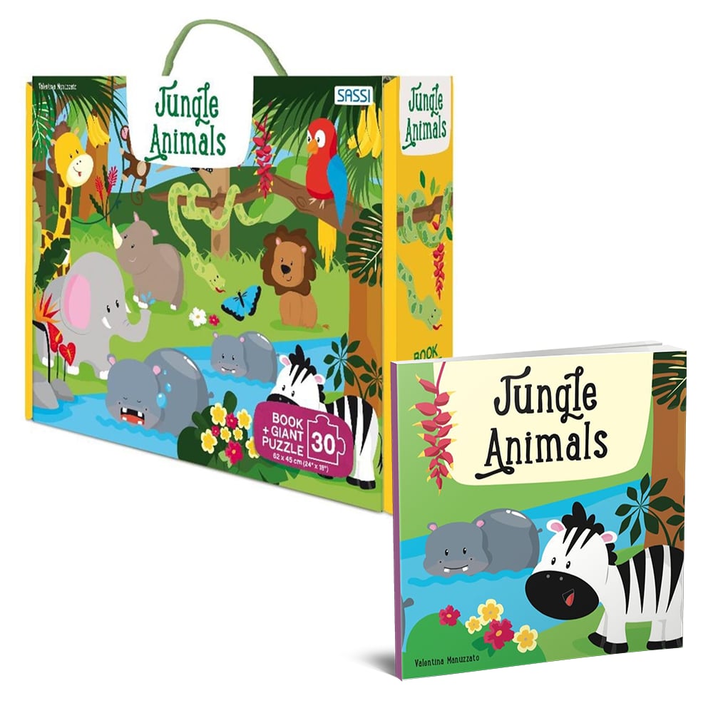 Jungle Animals - Book And Giant Puzzle Çocuk Kitapları Uzmanı - Children's Books Expert