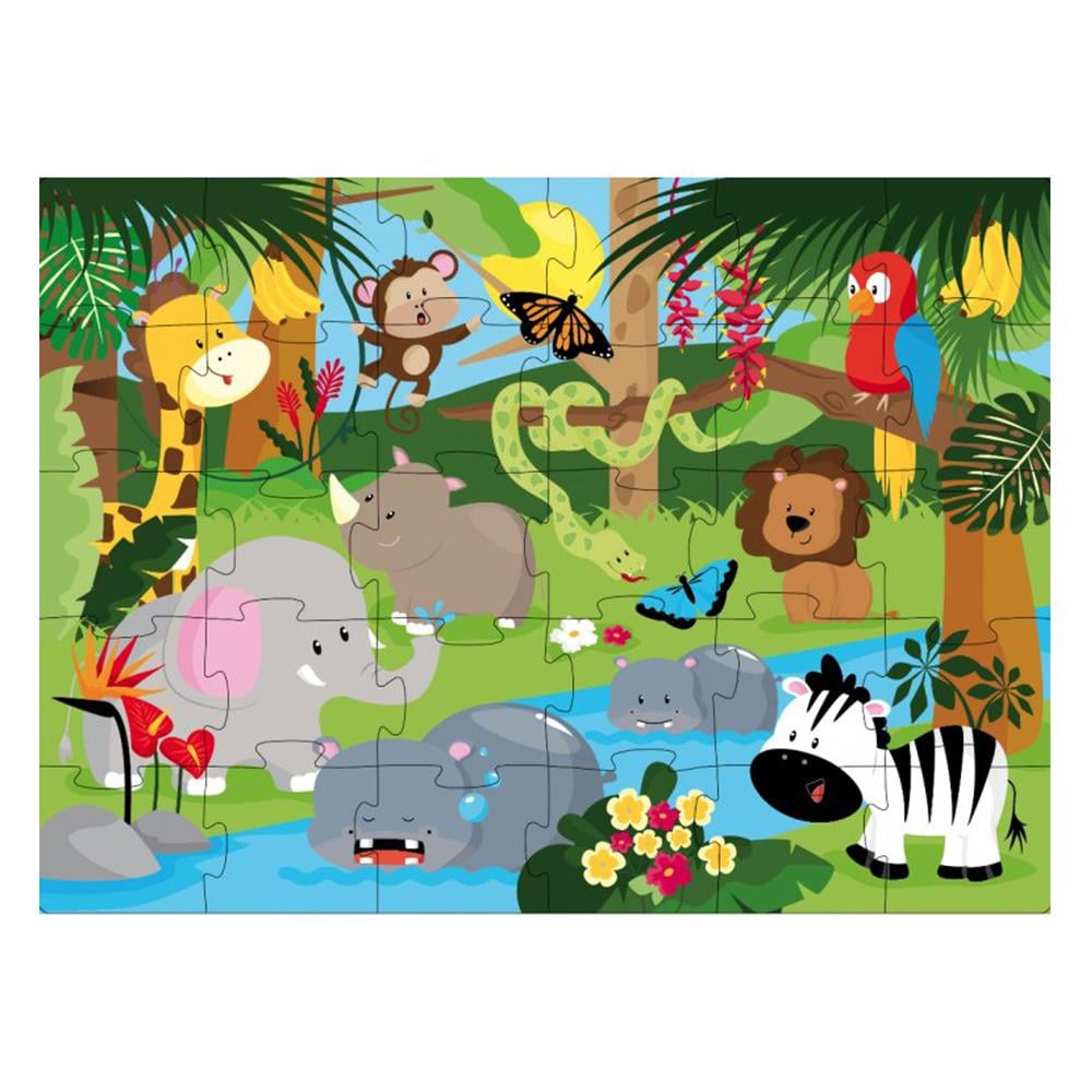 JUNGLE ANIMALS - BOOK AND GIANT PUZZLE Çocuk Kitapları Uzmanı - Children's Books Expert