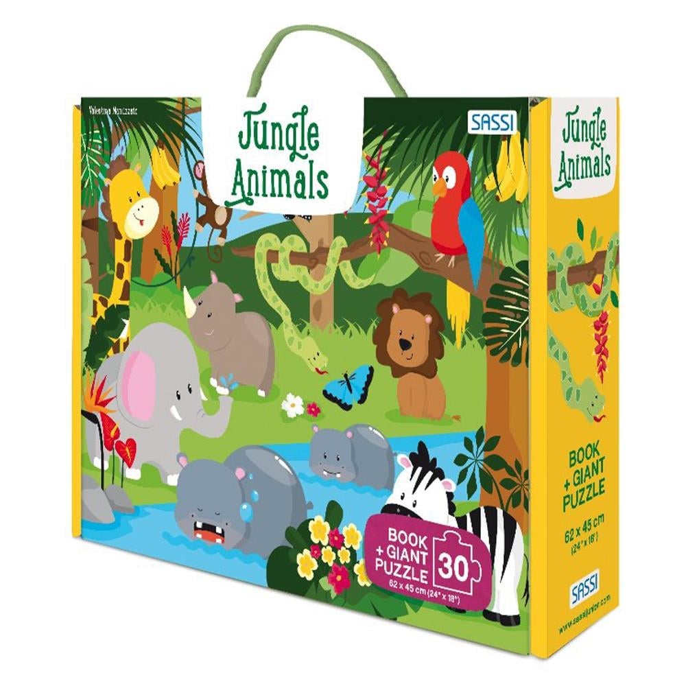 JUNGLE ANIMALS - BOOK AND GIANT PUZZLE Çocuk Kitapları Uzmanı - Children's Books Expert