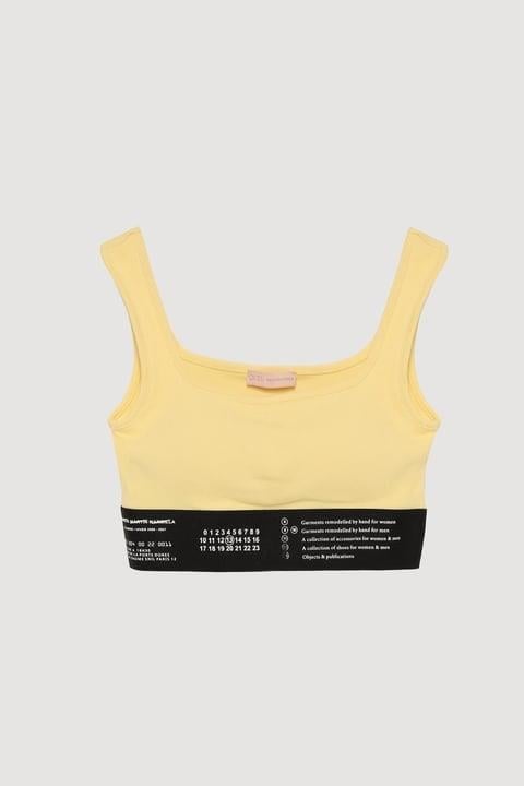 60064 Lastikli Kısa Crop Sarı