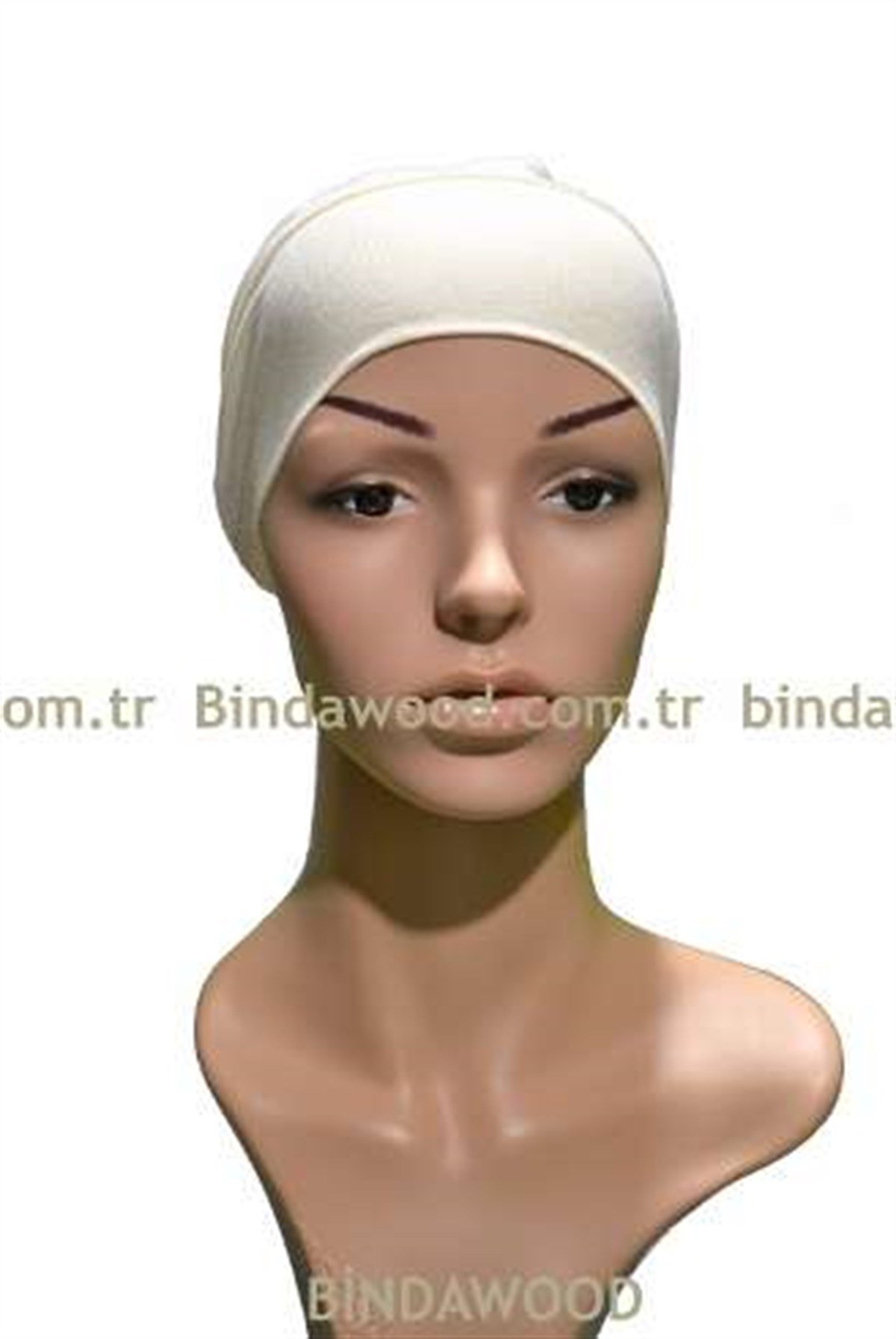 Buz Beyazı Dikişsiz Tesettür Bone