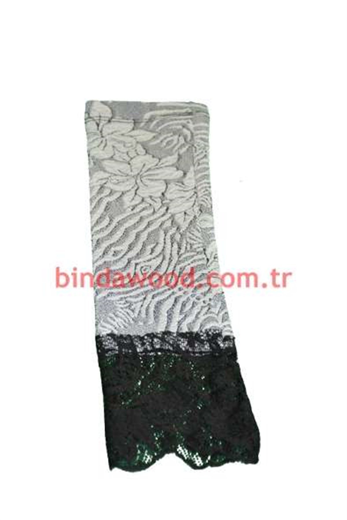 Kışlık Gri Desenli Dantelli Tesettür Kolluk