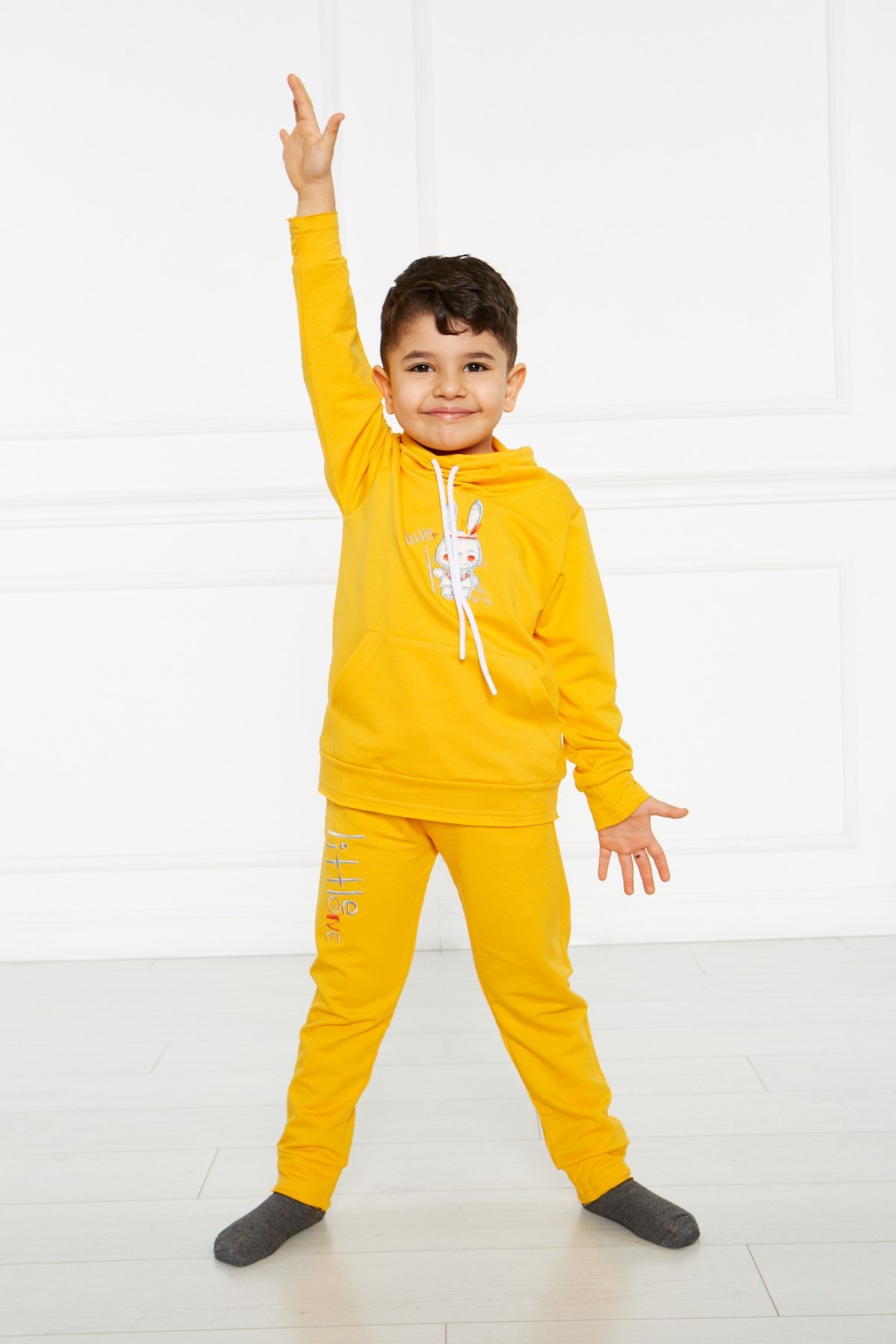 UNISEX SARI KIZILDERİLİ EŞOFMAN TAKIMI