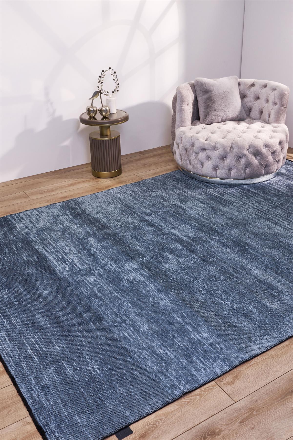 APEX HALI Hare Plus 8917 Mavi Makine Halıları