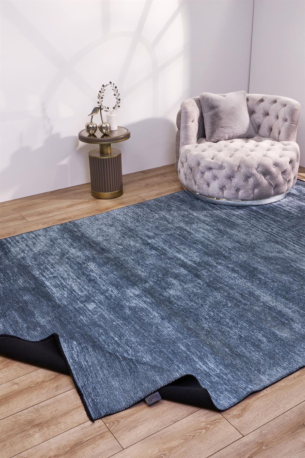 APEX HALI Hare Plus 8917 Mavi Makine Halıları