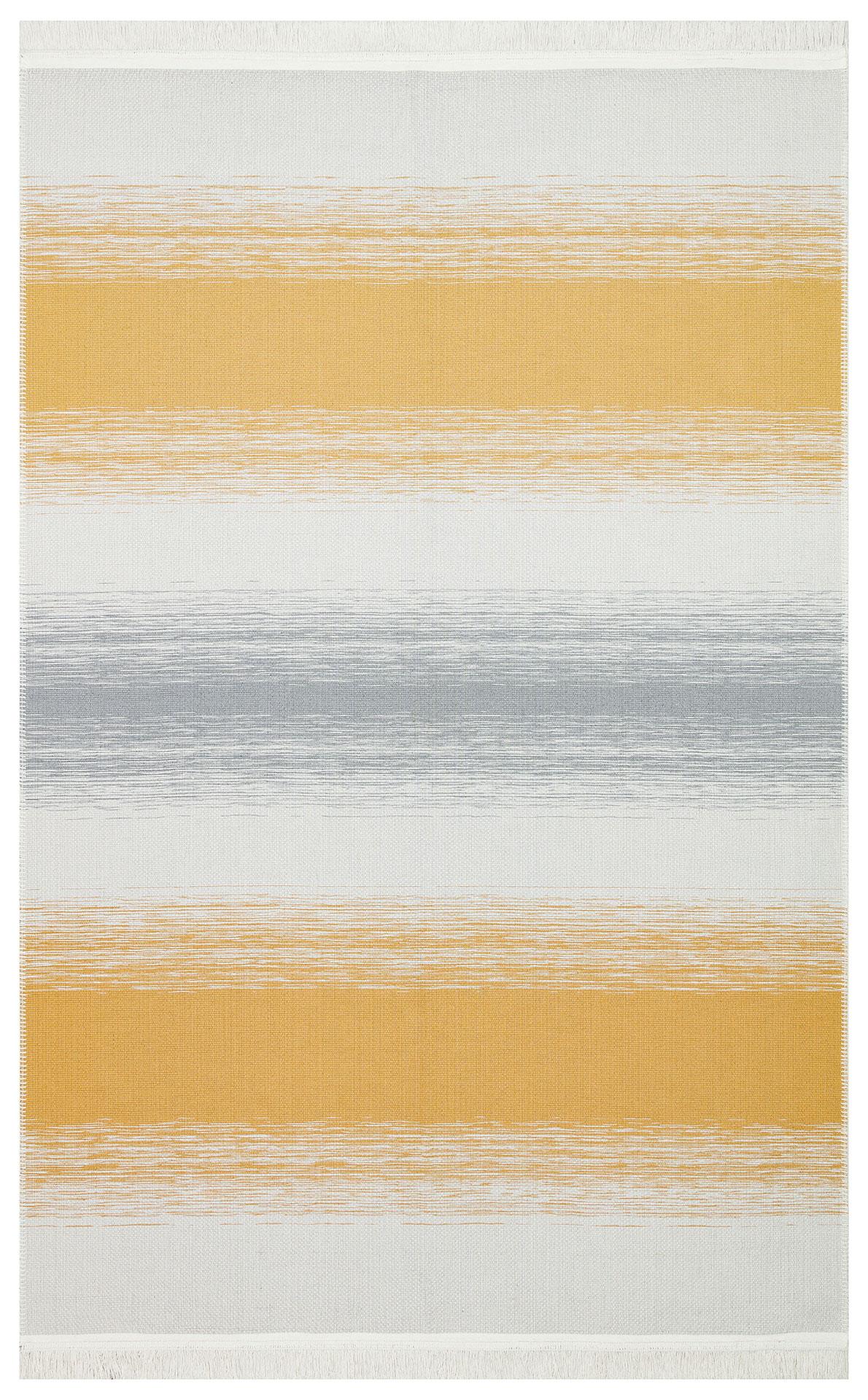 ARYA CRAFT ARC 03 GREY YELLOW Hav Toz Vermez Yıkanabilir Modern Desenli Dokuma Kilim