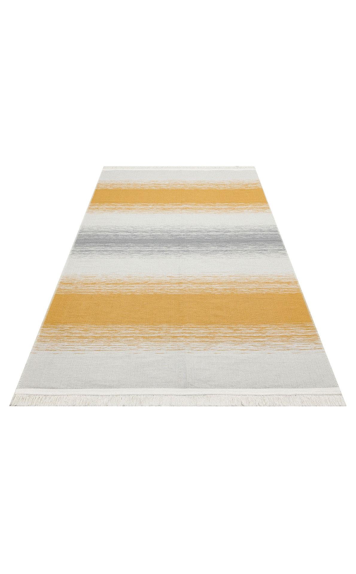 ARYA CRAFT ARC 03 GREY YELLOW Hav Toz Vermez Yıkanabilir Modern Desenli Dokuma Kilim