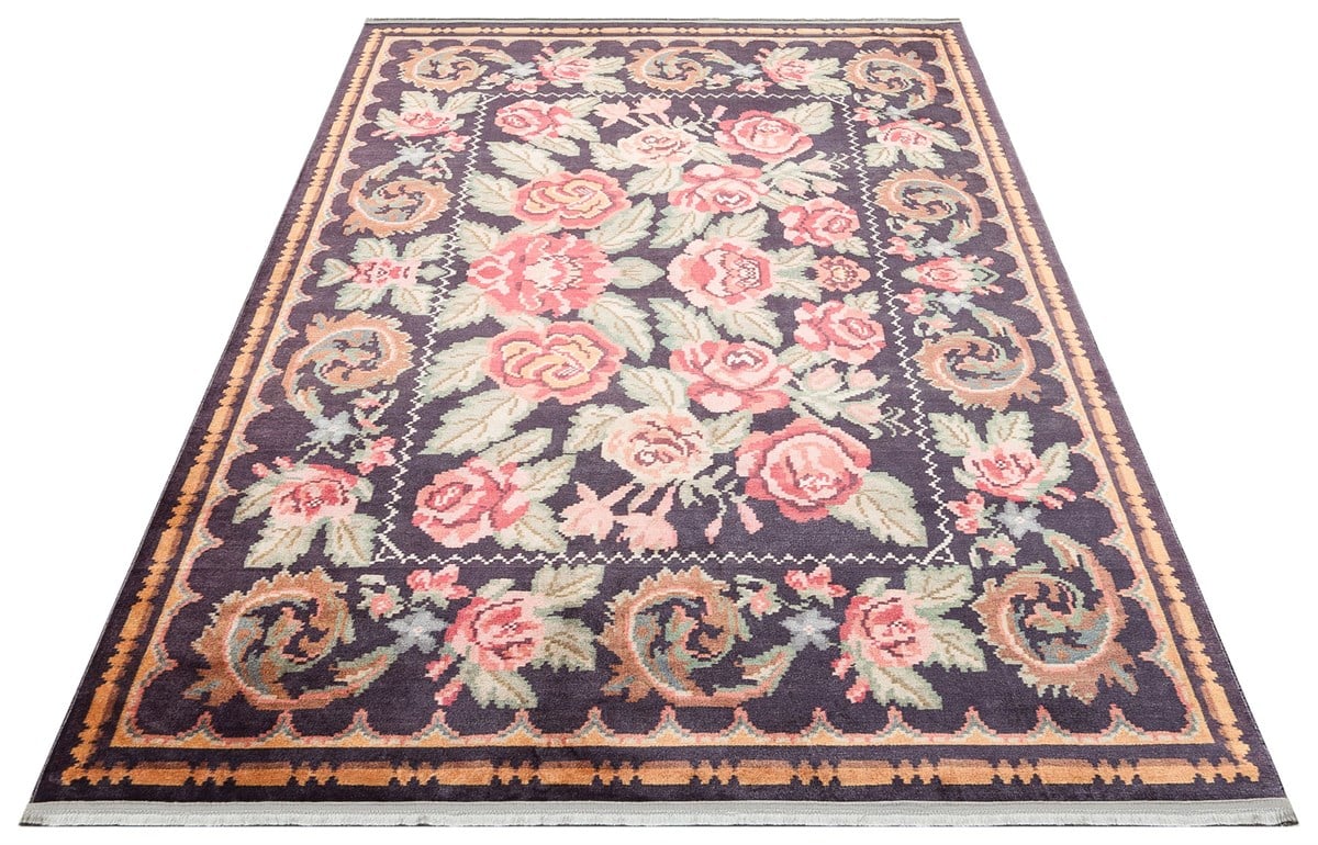 Çam Halı ANTIQUE ATK 02 BLACK Eko Halı