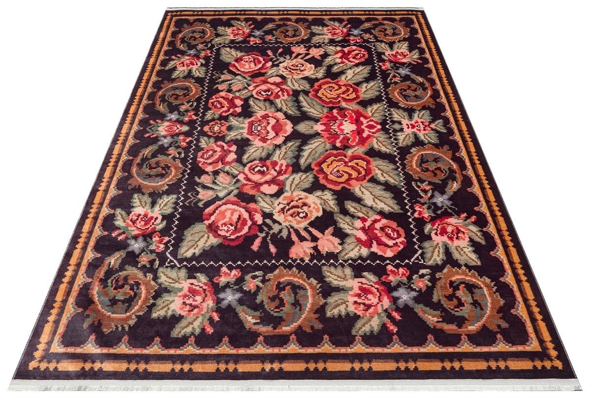 Çam Halı ANTIQUE ATK 02 BLACK Eko Halı