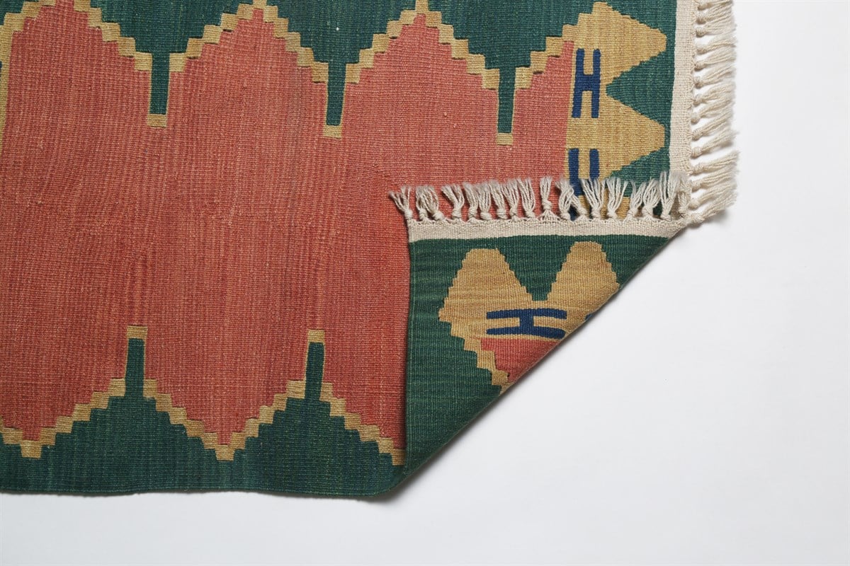 Çam Halı Çok Renkli El Dokuması Anadolu Yün Kilim 1174