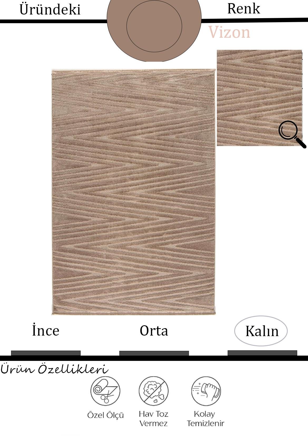 Çam Halı Eyfel 3106 Vizon Romans Halı Modern Desenli Makine Halısı