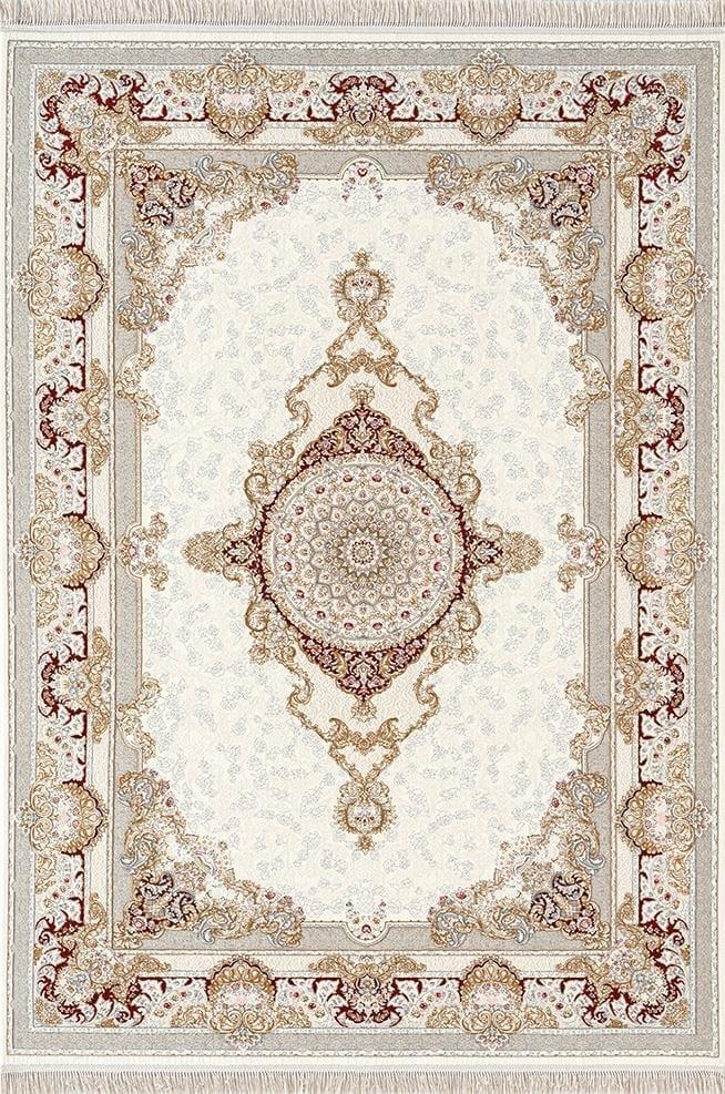 ÇAM Halı FLORA FR002A Beyaz Kırmızı Koridor Halısı Mutfak Halısı Salon Halısı