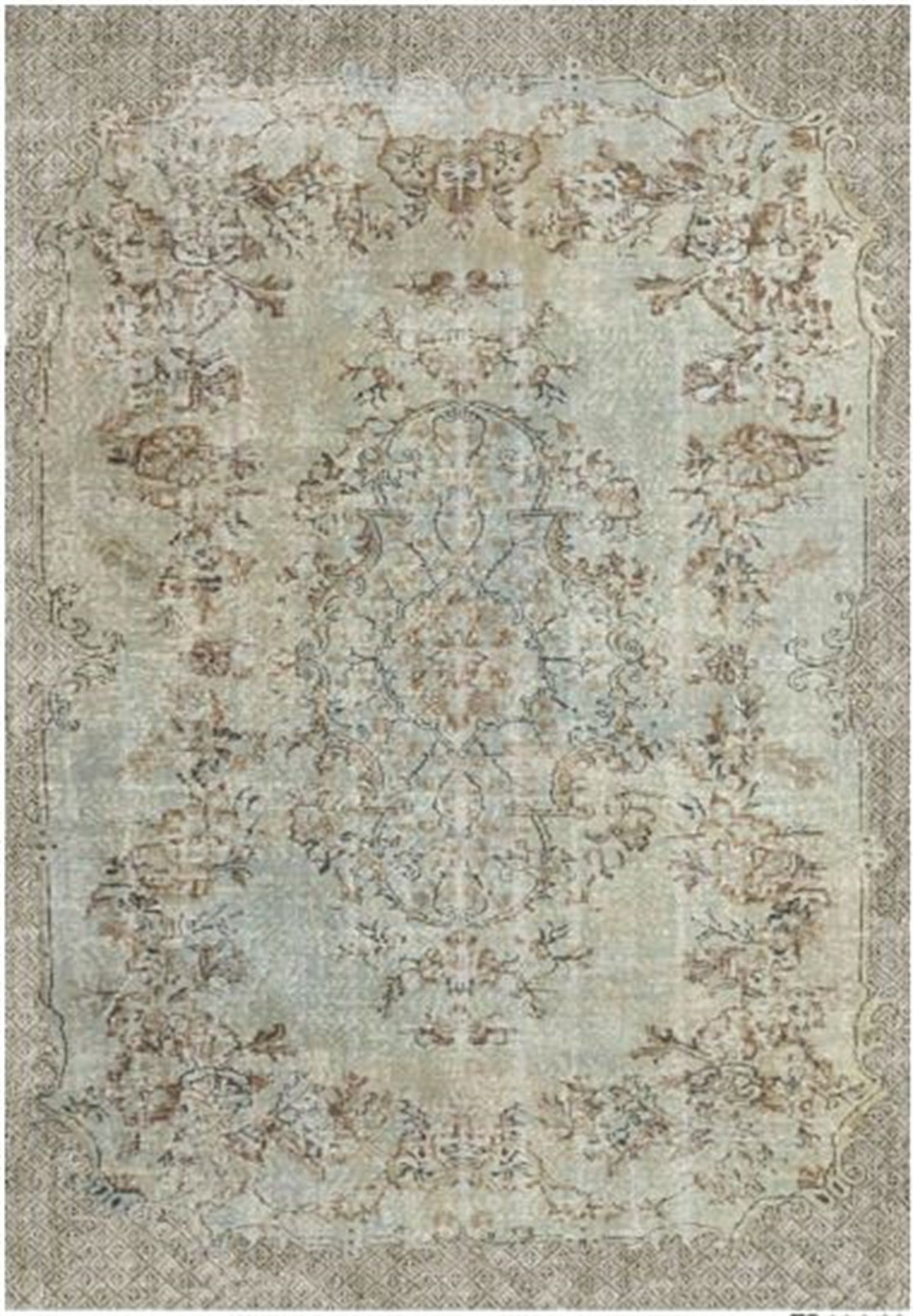 Çam Halı Gloria TD116 Bej Vintage Eskitme Desen Dokuma Saçaklı Kilim