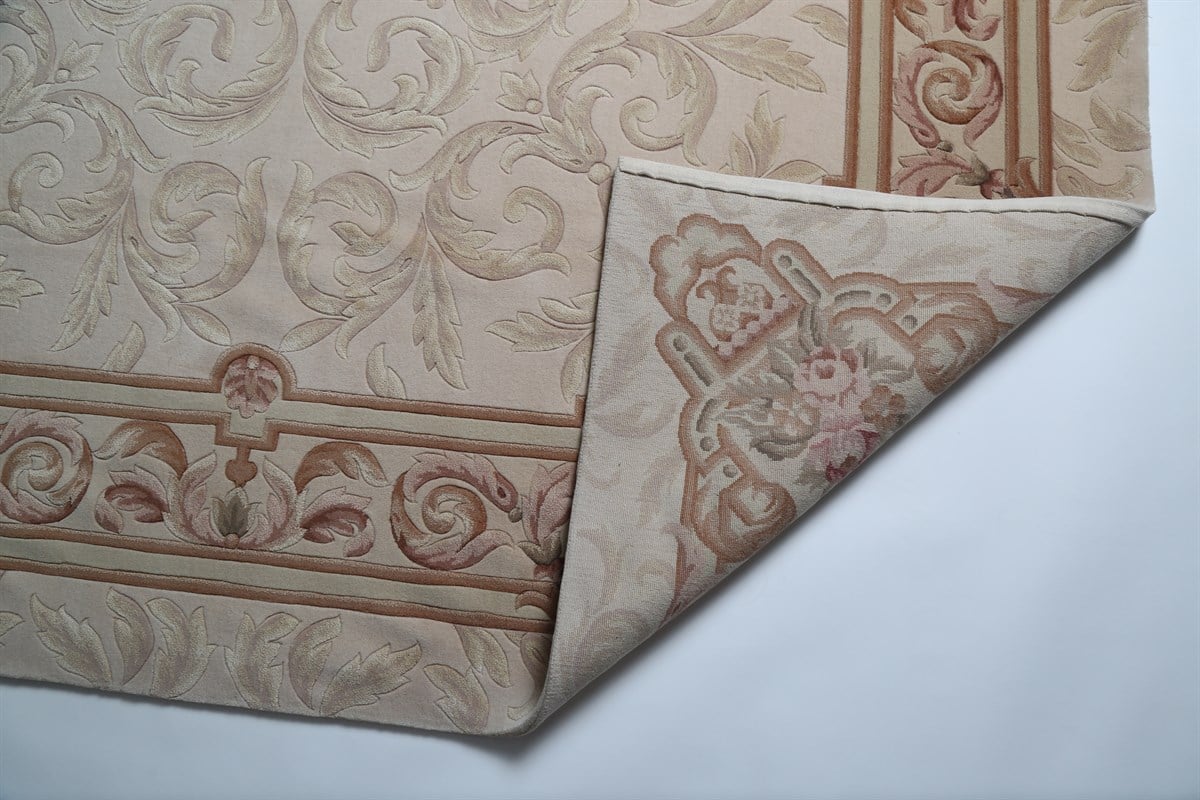 Çam Halı Kabartmalı Kare Çin Halısı-36 Yeni Zellanda Yünü El Dokuması Halı