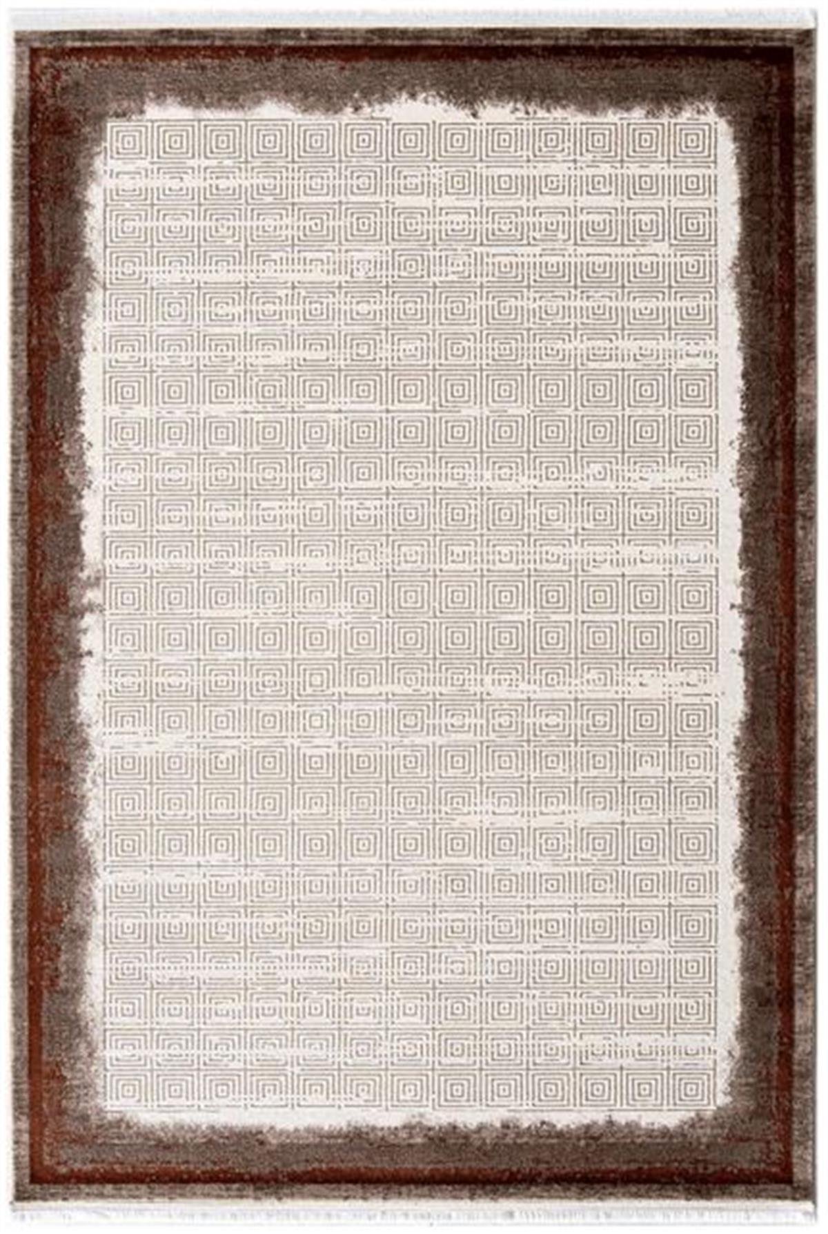 Çam Halı Lizbon 4513 Taba Enti Halı Modern Eskitme Desenli Makine Halısı