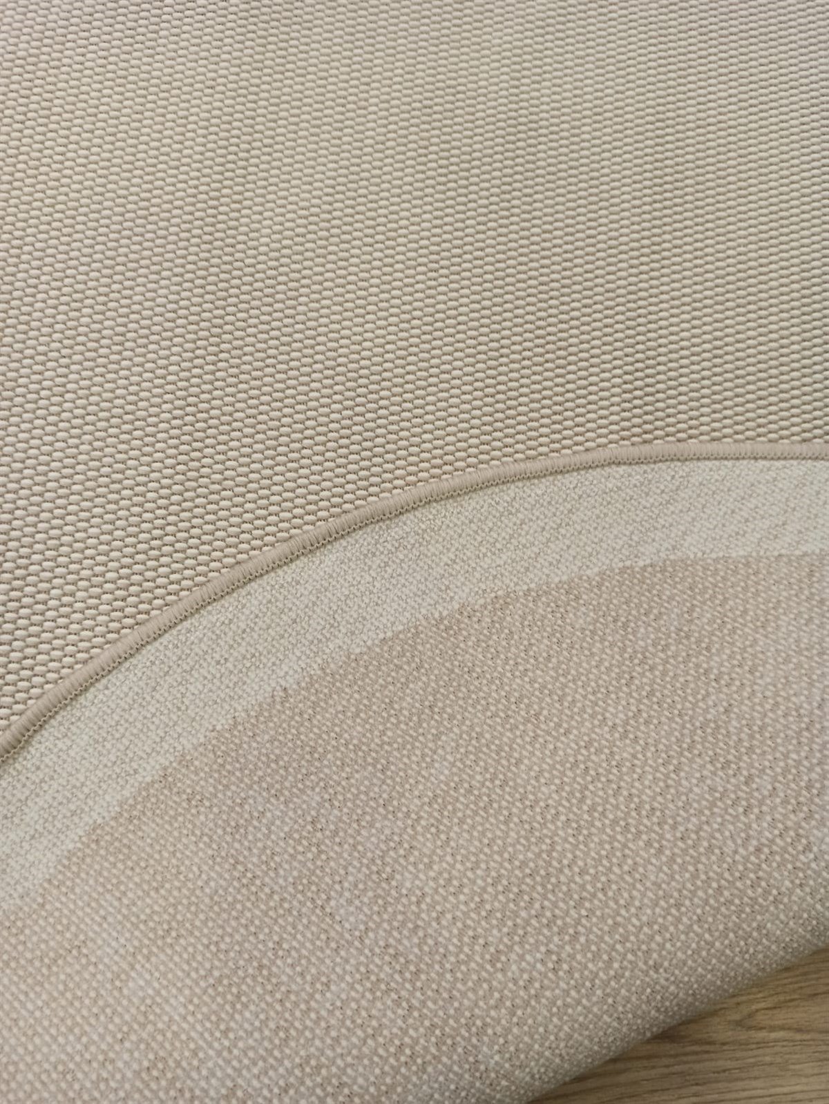 Çam Halı Sisal 9327 Bej / Krem Bordürlü Daire Jüt Sisal Kilim