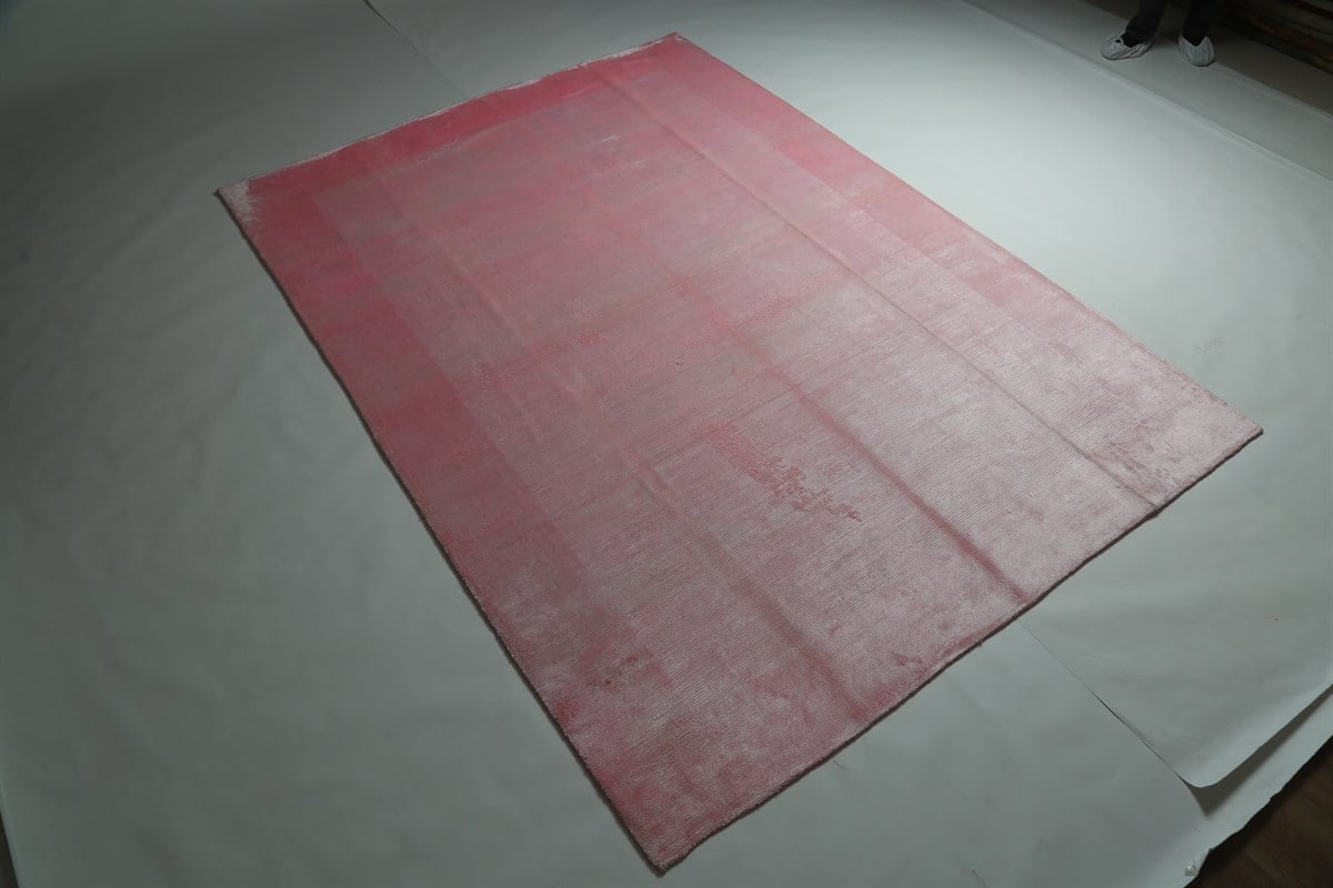 Çam Halı Viana 724 Pembe Yeni Zellanda Yünü ve Viskon El Dokuması Halı