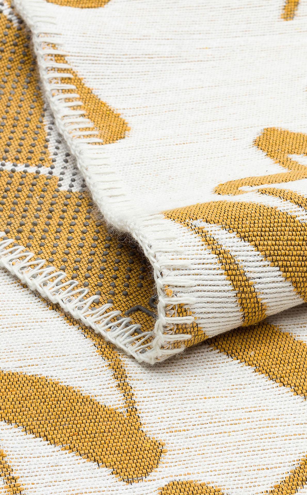 EKO Halı ARYA NEO ARN 02 WHITE YELLOW Yıkanabilir Kaymaz Tabanlı Modern Pamuk Kilim
