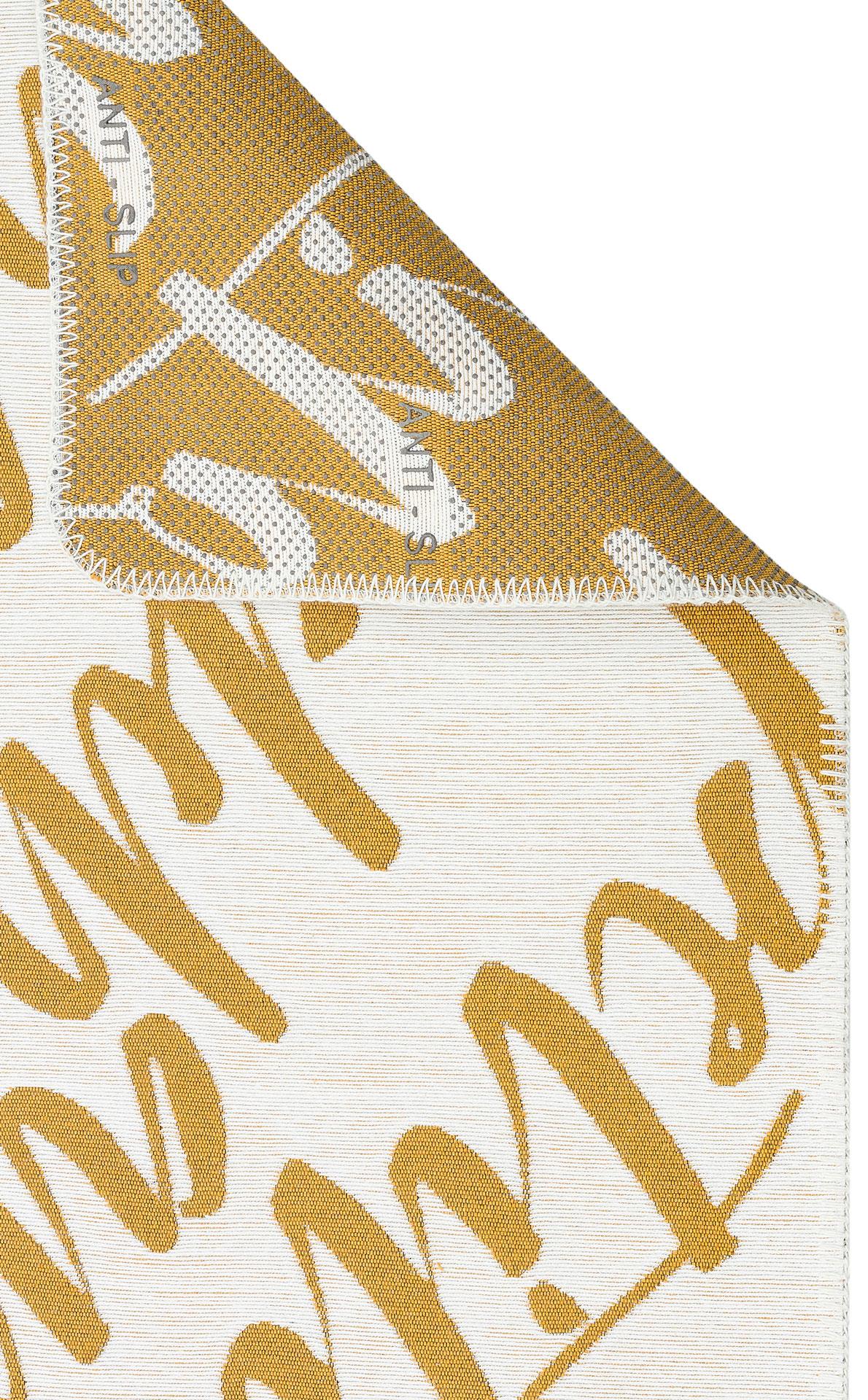 EKO Halı ARYA NEO ARN 02 WHITE YELLOW Yıkanabilir Kaymaz Tabanlı Modern Pamuk Kilim