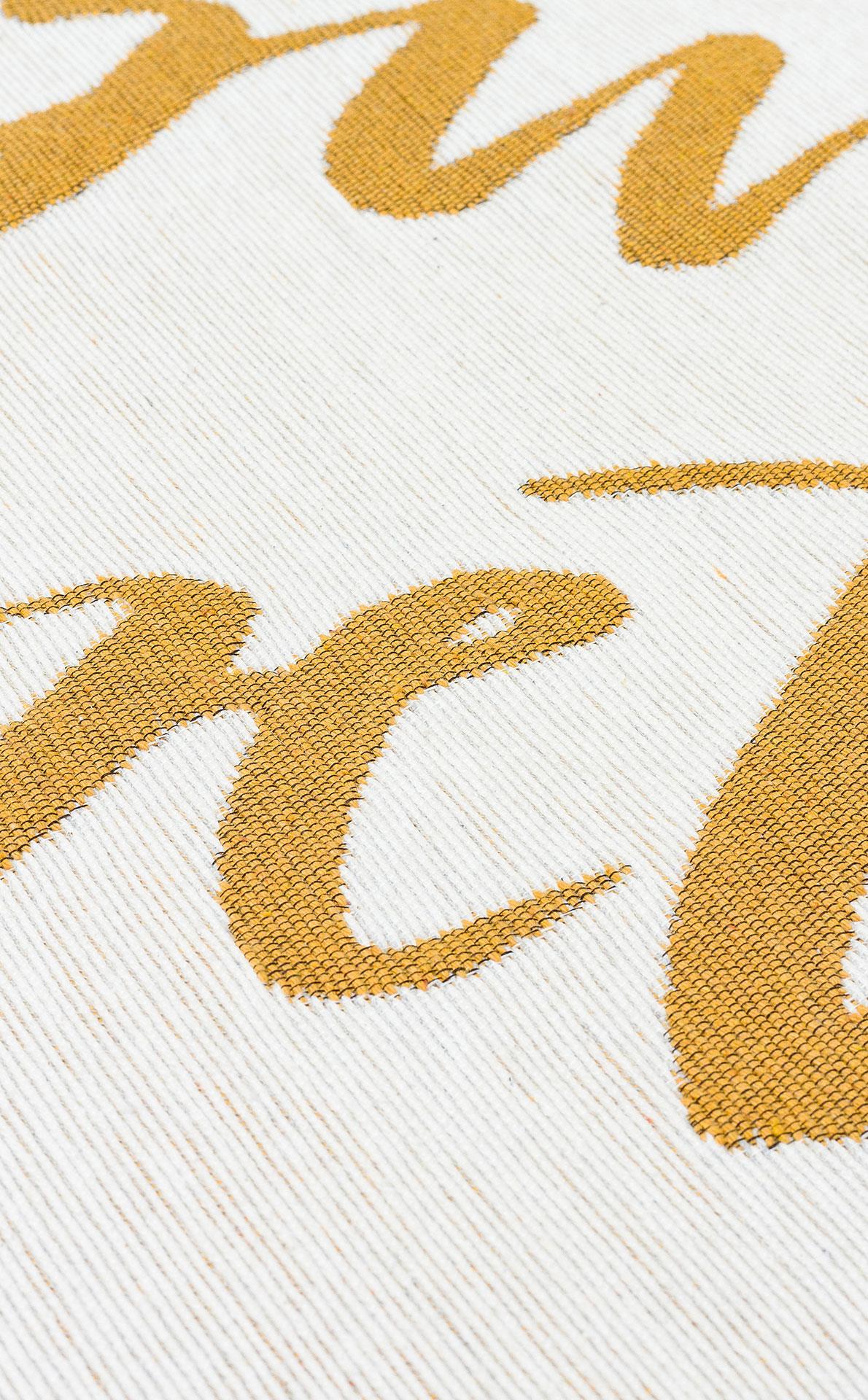 EKO Halı ARYA NEO ARN 02 WHITE YELLOW Yıkanabilir Kaymaz Tabanlı Modern Pamuk Kilim