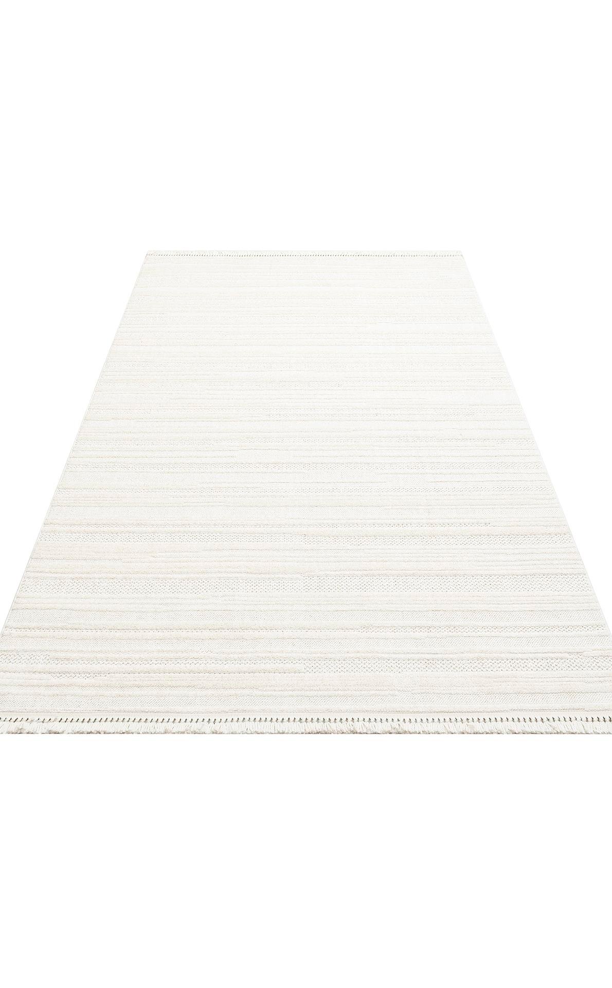 EKO Halı JOY 01 White Hav Toz Vermeyen Etnik Desenli Halı