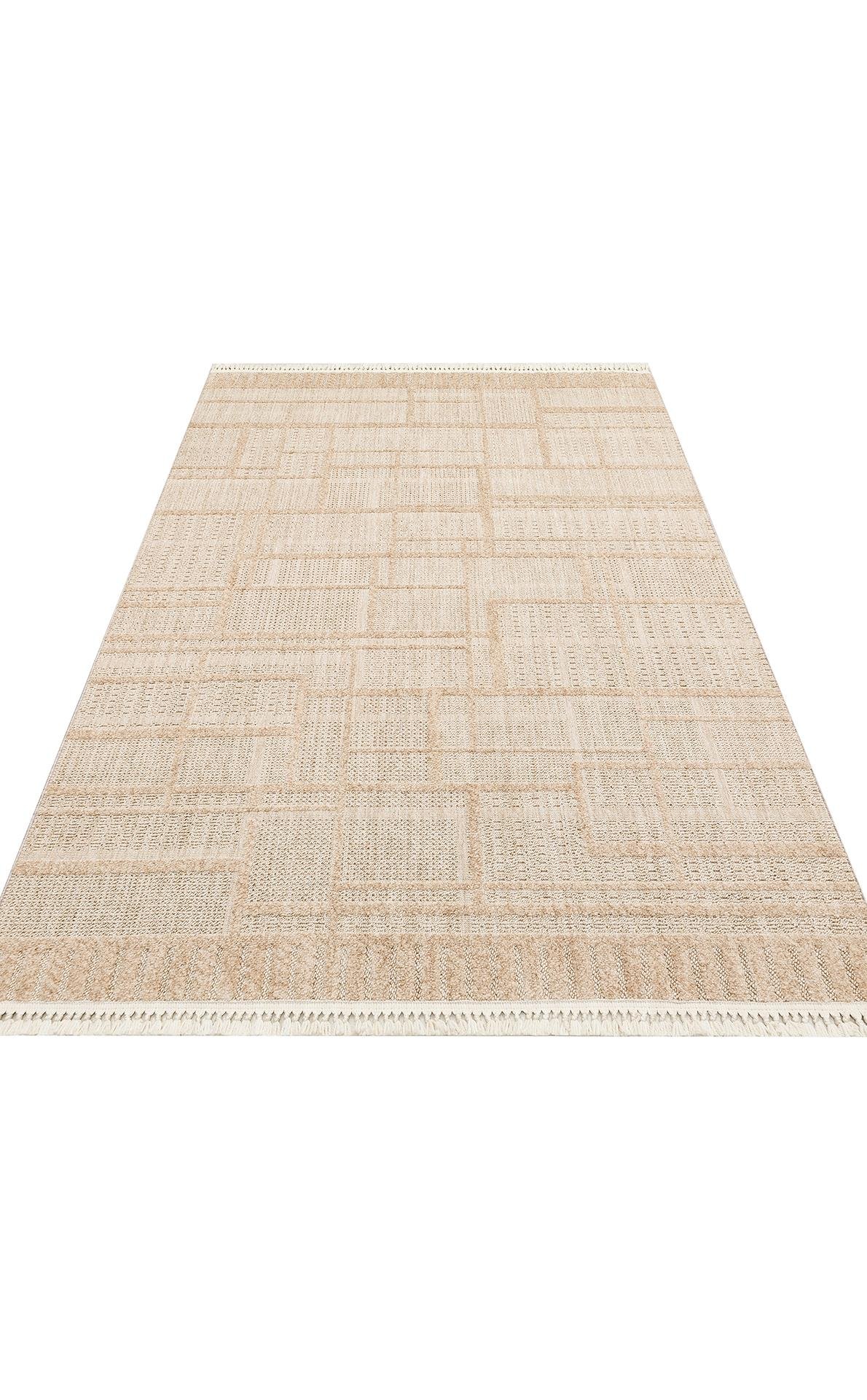 EKO Halı JOY 03 Beige Hav Toz Vermeyen Etnik Desenli Halı