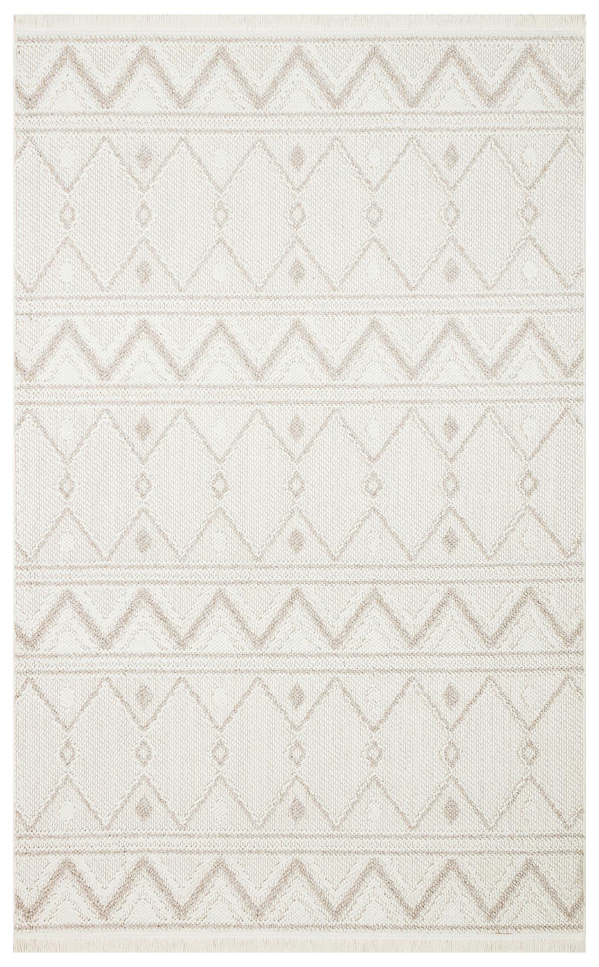EKO Halı MOTTO MOT 03 WHİTE BEIGE Yumuşak Tuşeli Örgü Dokuma Modern Makine Halısı
