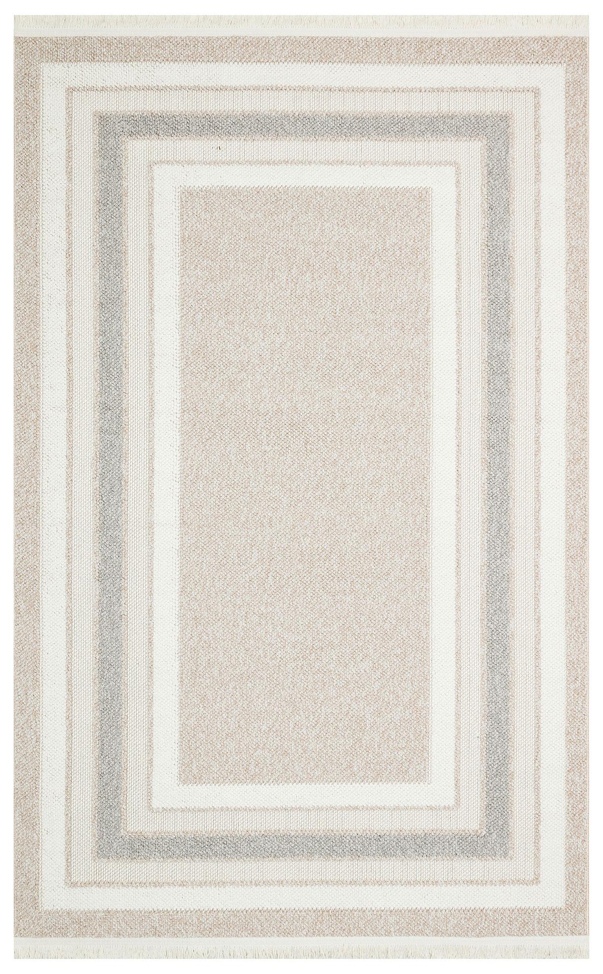 EKO Halı MOTTO MOT 04 BEIGE GREY Yumuşak Tuşeli Örgü Dokuma Modern Makine Halısı