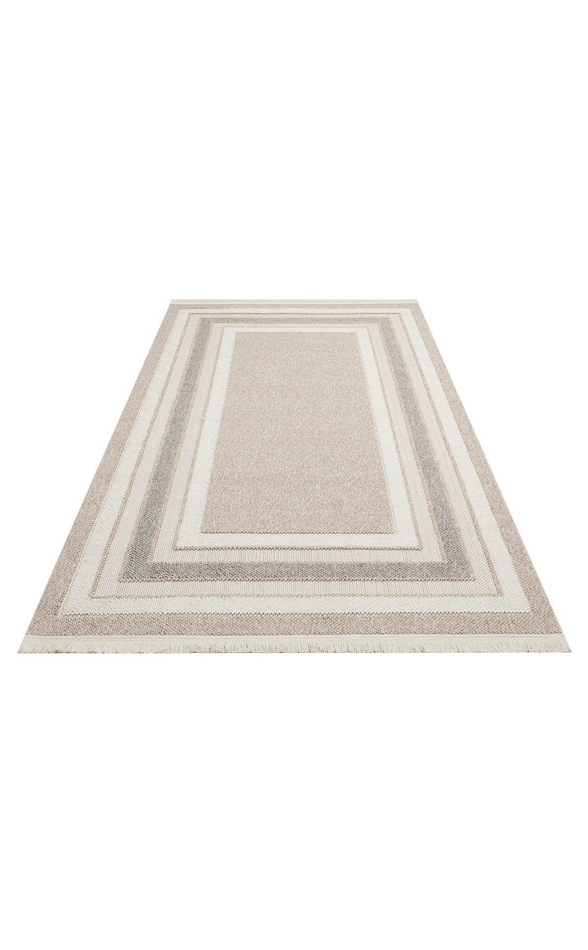 EKO Halı MOTTO MOT 04 BEIGE GREY Yumuşak Tuşeli Örgü Dokuma Modern Makine Halısı