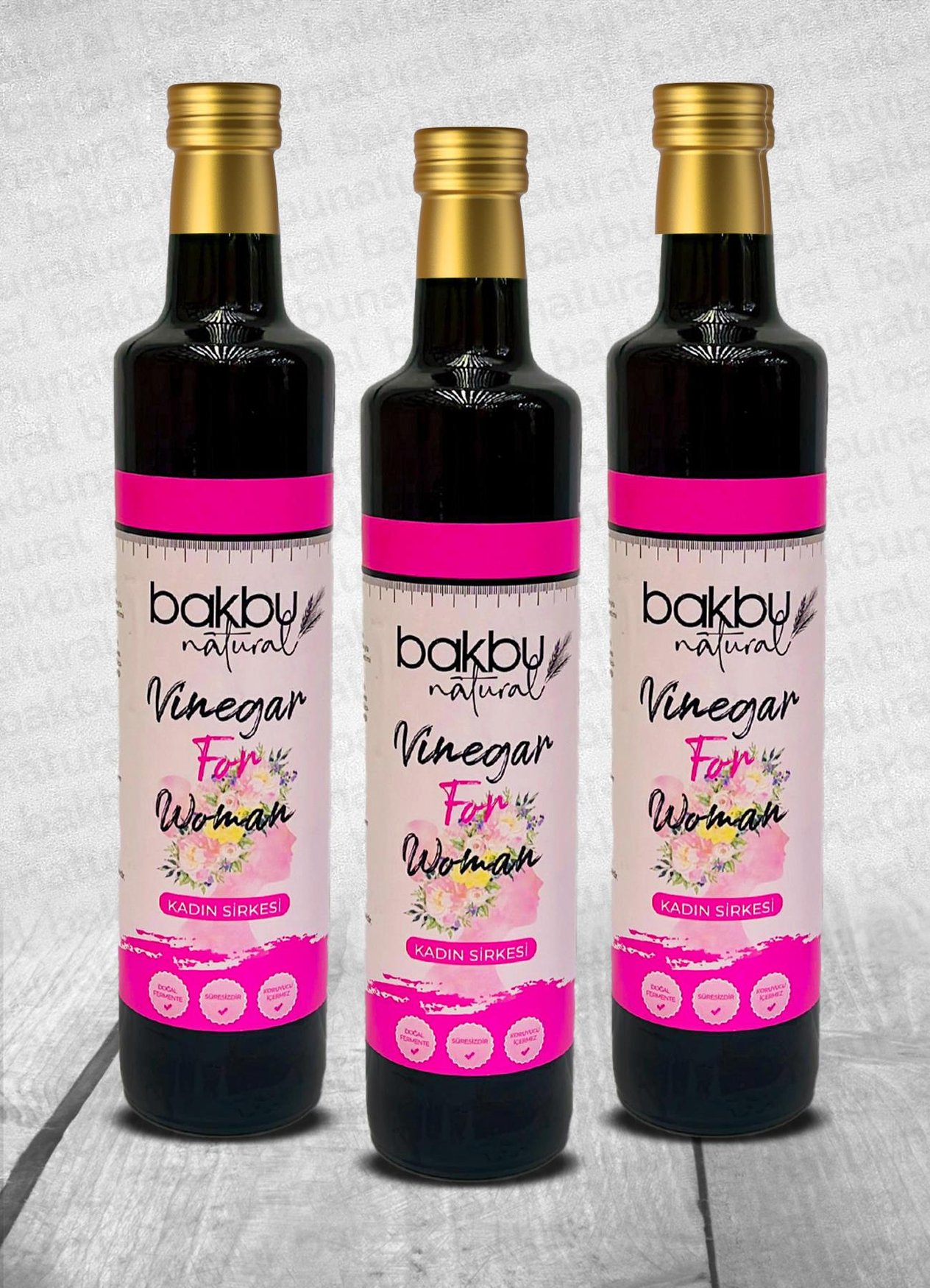 Bakbu Kadın Sirkesi 3'lü 500 ML x 3 (Reglii düzeni,PMS dönemi Yardımcı)