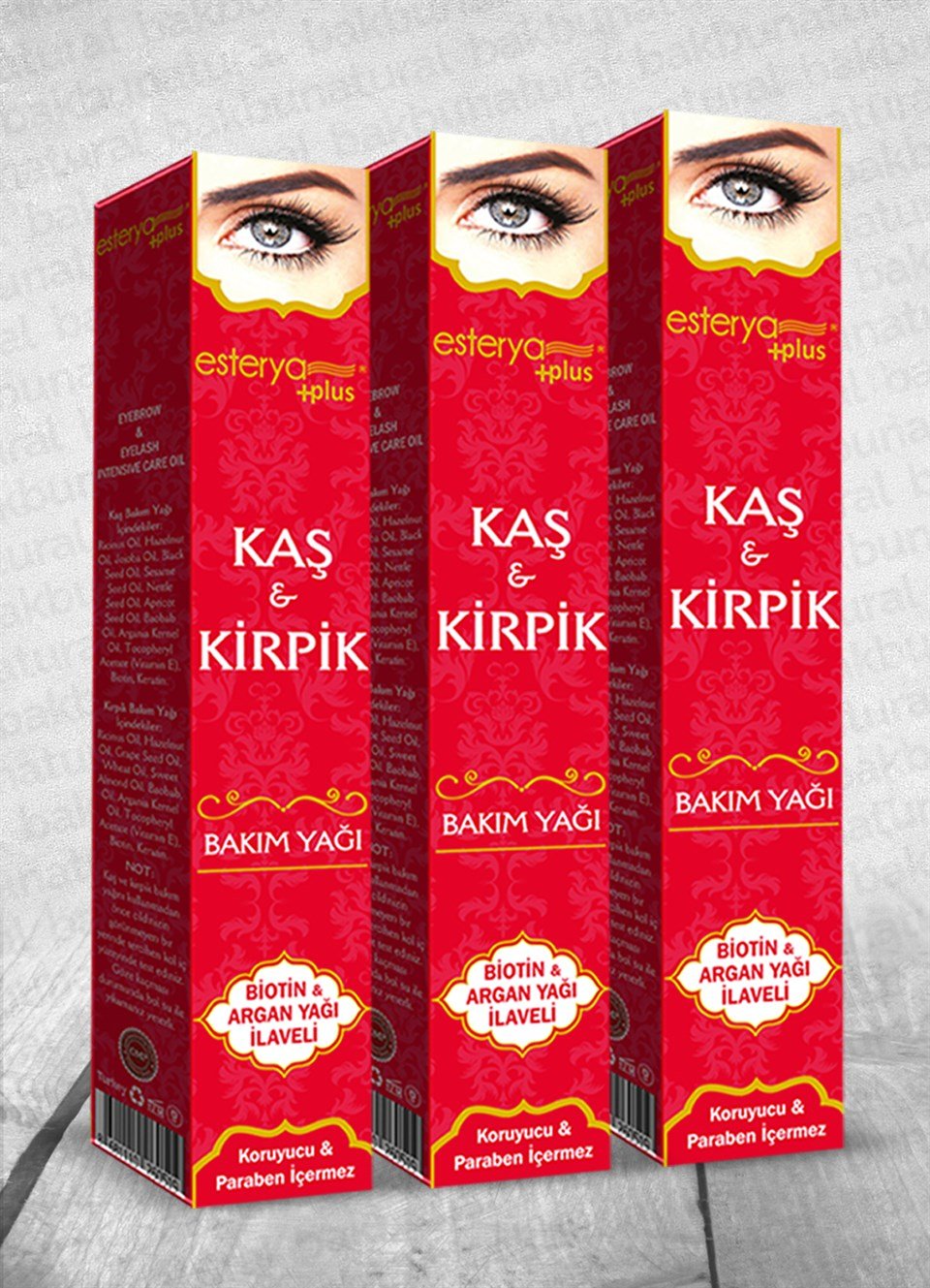Esterya Plus Kaş&Kirpik Bakım Yağı (Biotin&Argan Yağı İlaveli) 10Ml 3'Lü Paket